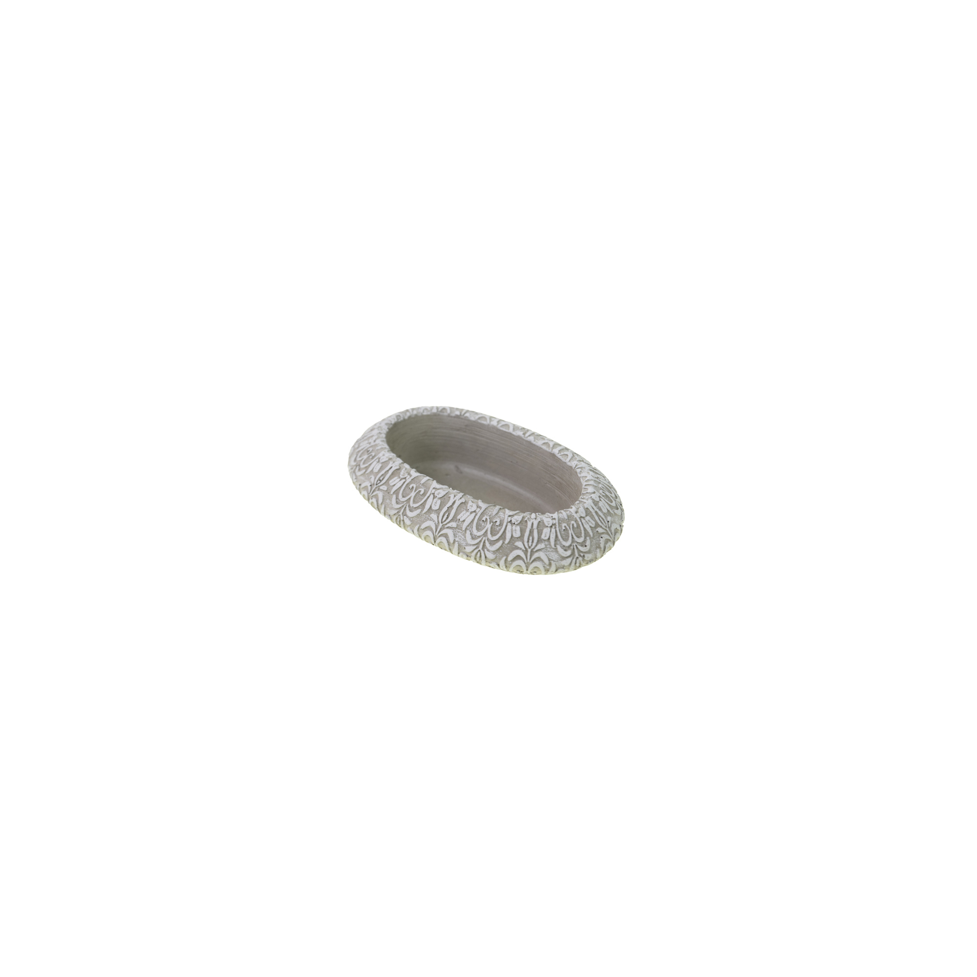 Kaspó kő ovális 21x13x6cm szürke
