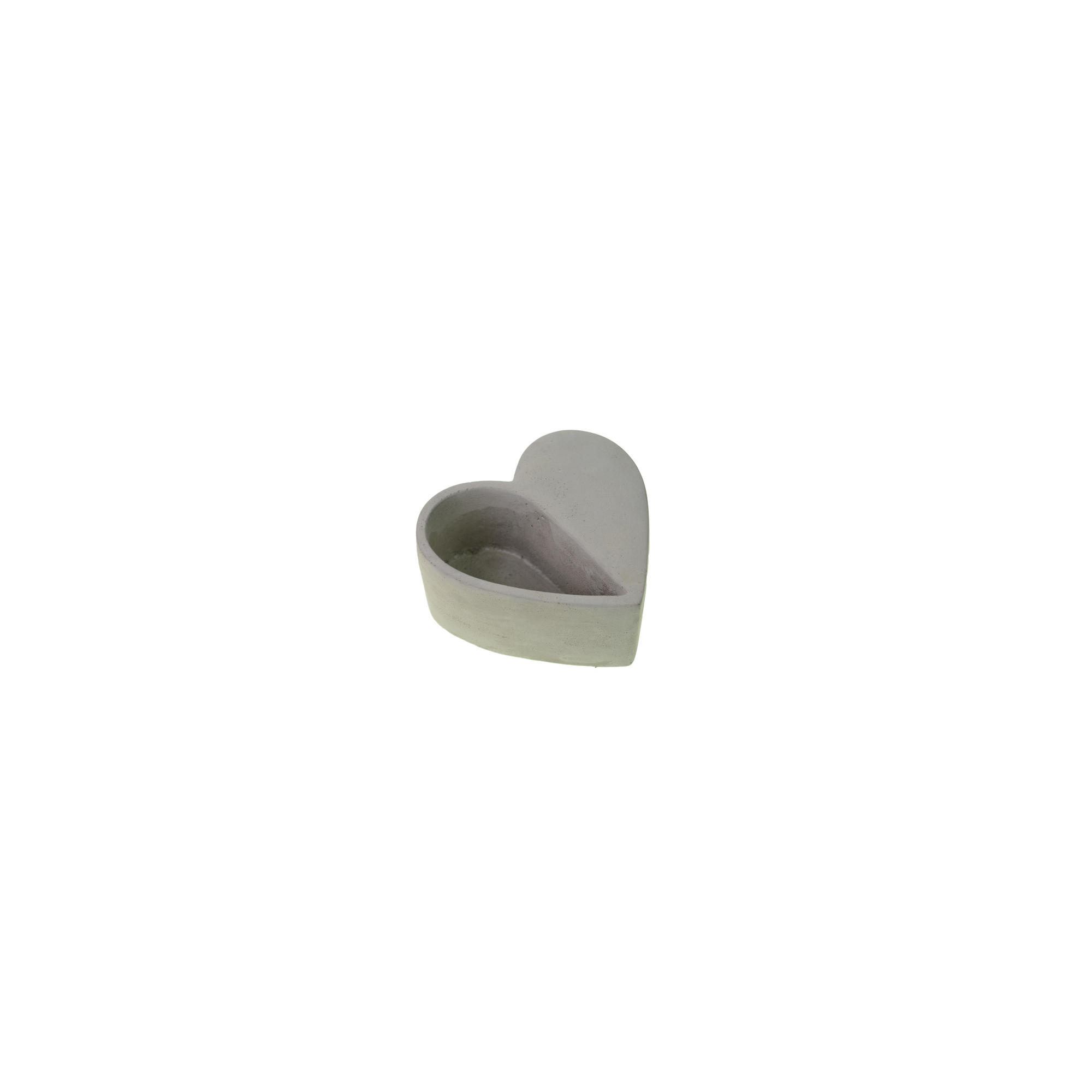 Kaspó kő szív 14*14*6cm szürke