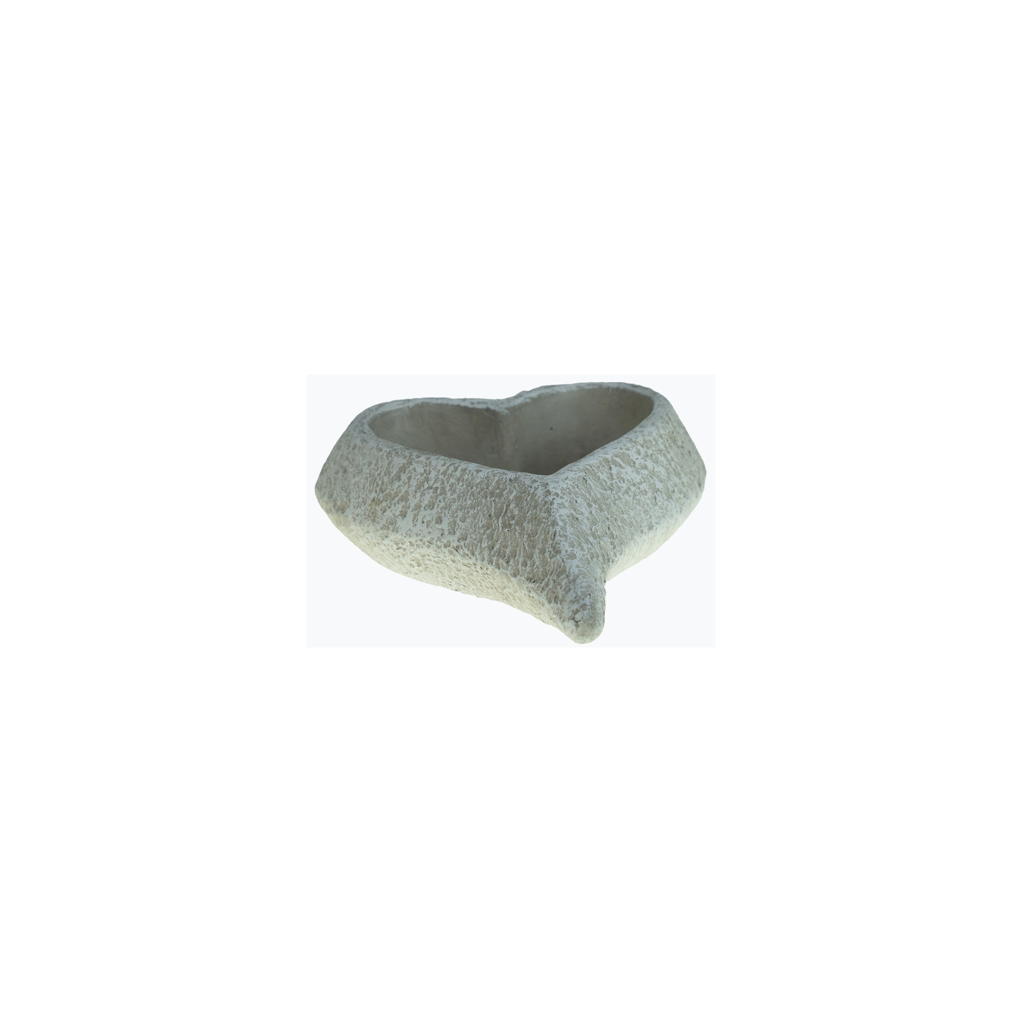 Kaspó kő szív 15.5x19x6cm szürke