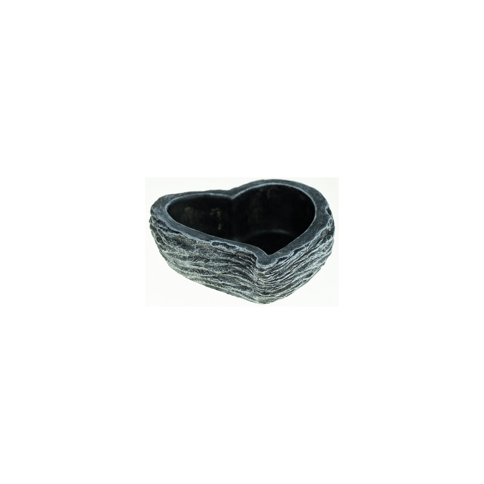Kaspó kő szív 16x18x6cm sötét szürke