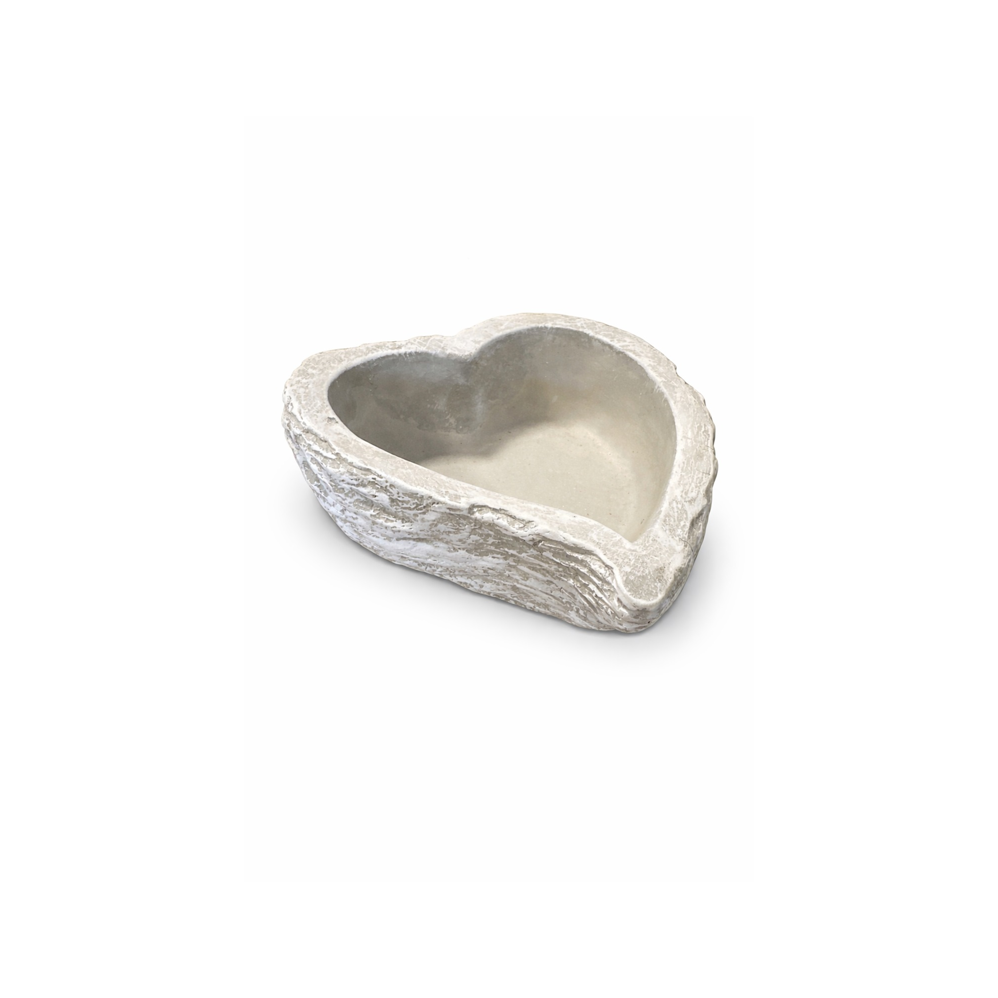 Kaspó kő szív 16x18x6cm szürke