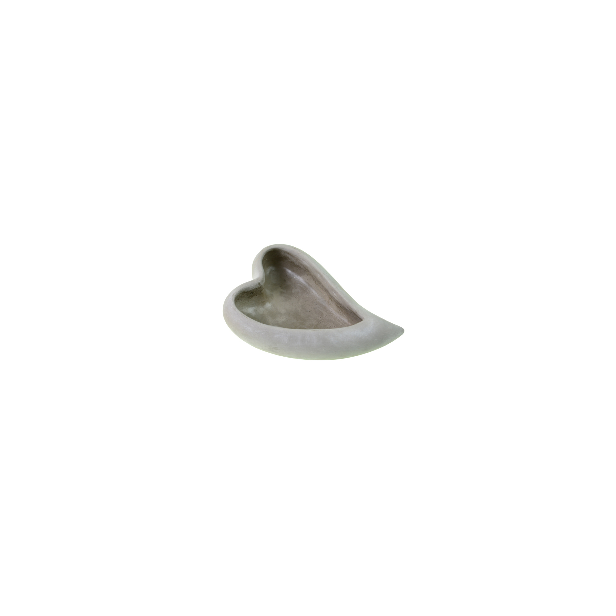 Kaspó kő szív 19.5*13.2*6.2cm szürke