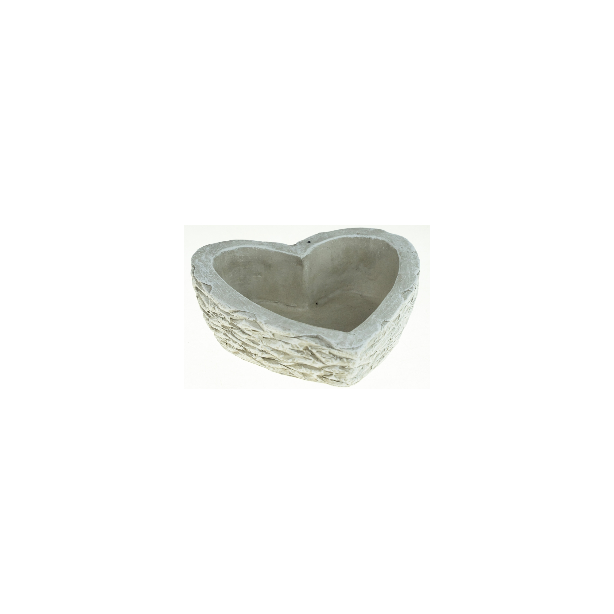 Kaspó kő szív 20x20x7cm szürke