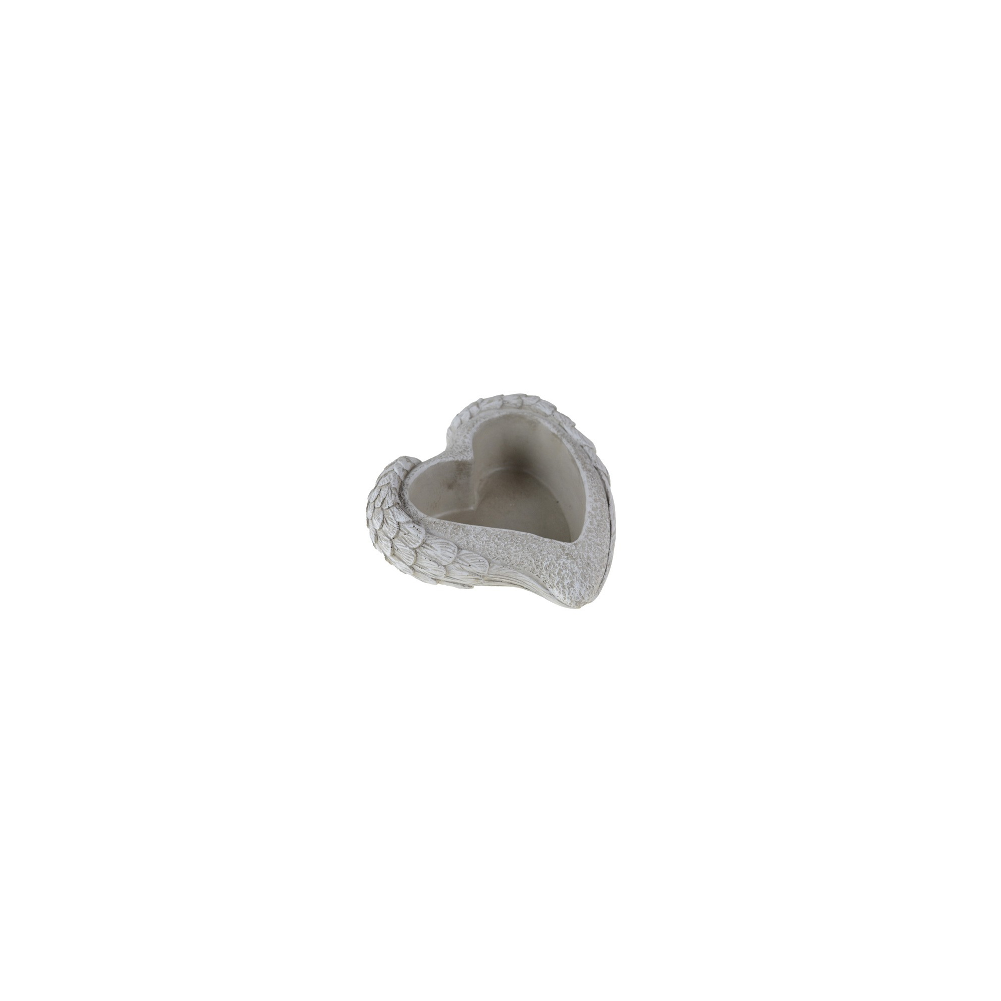 Kaspó kő szív forma 20*7,5cm szürke