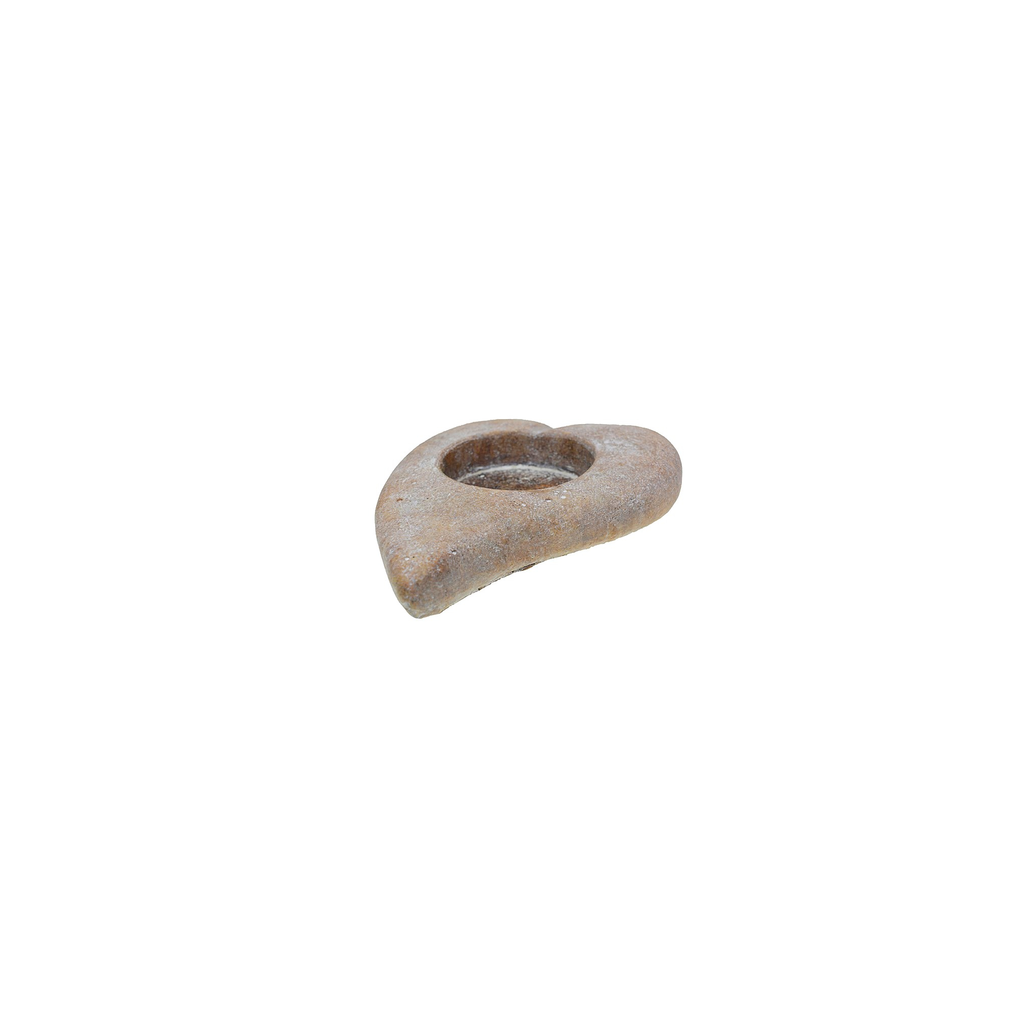 Kaspó kő szív forma 26,5*21*5cm mosott barna
