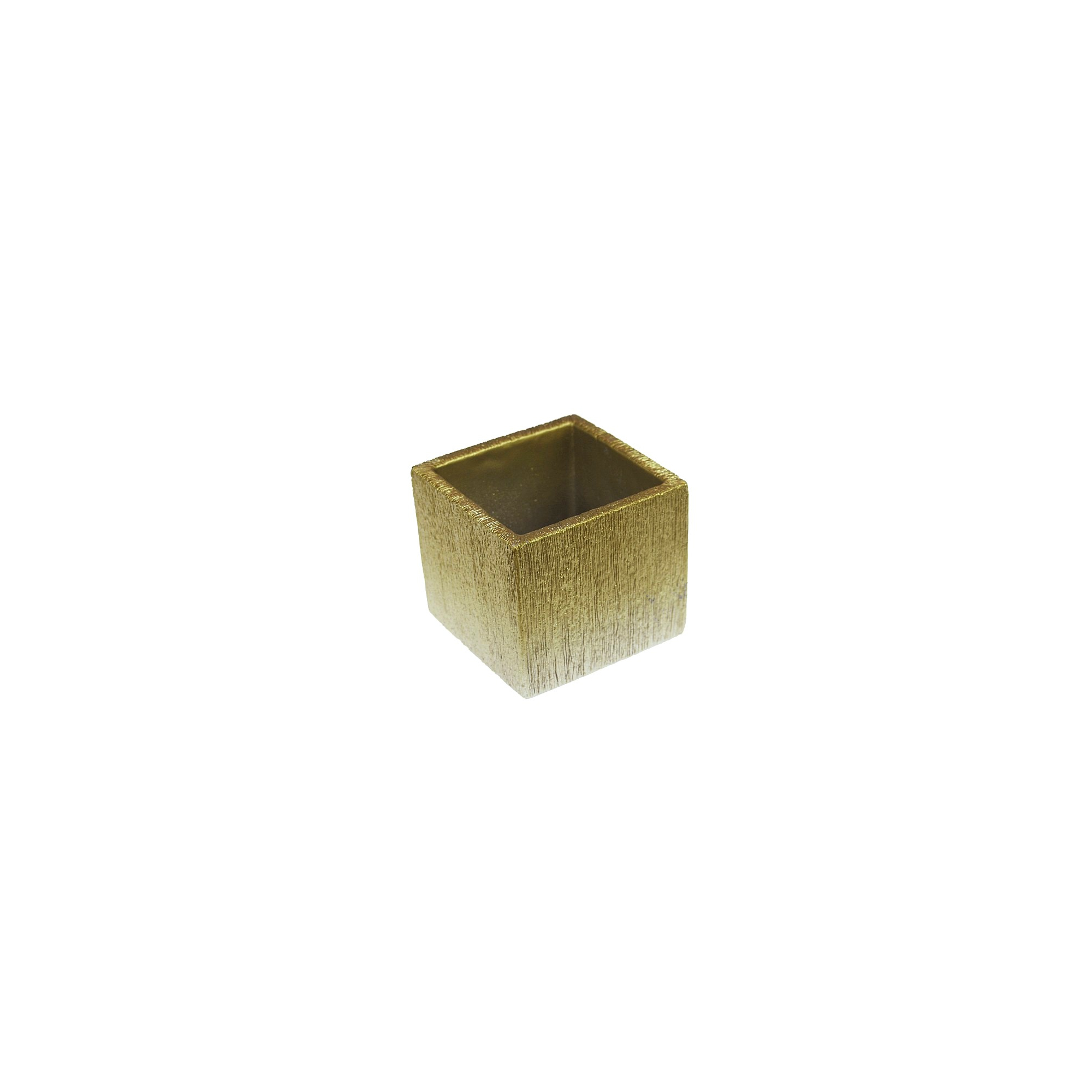 Kaspó kő szögletes 13*13*H11,5cm arany