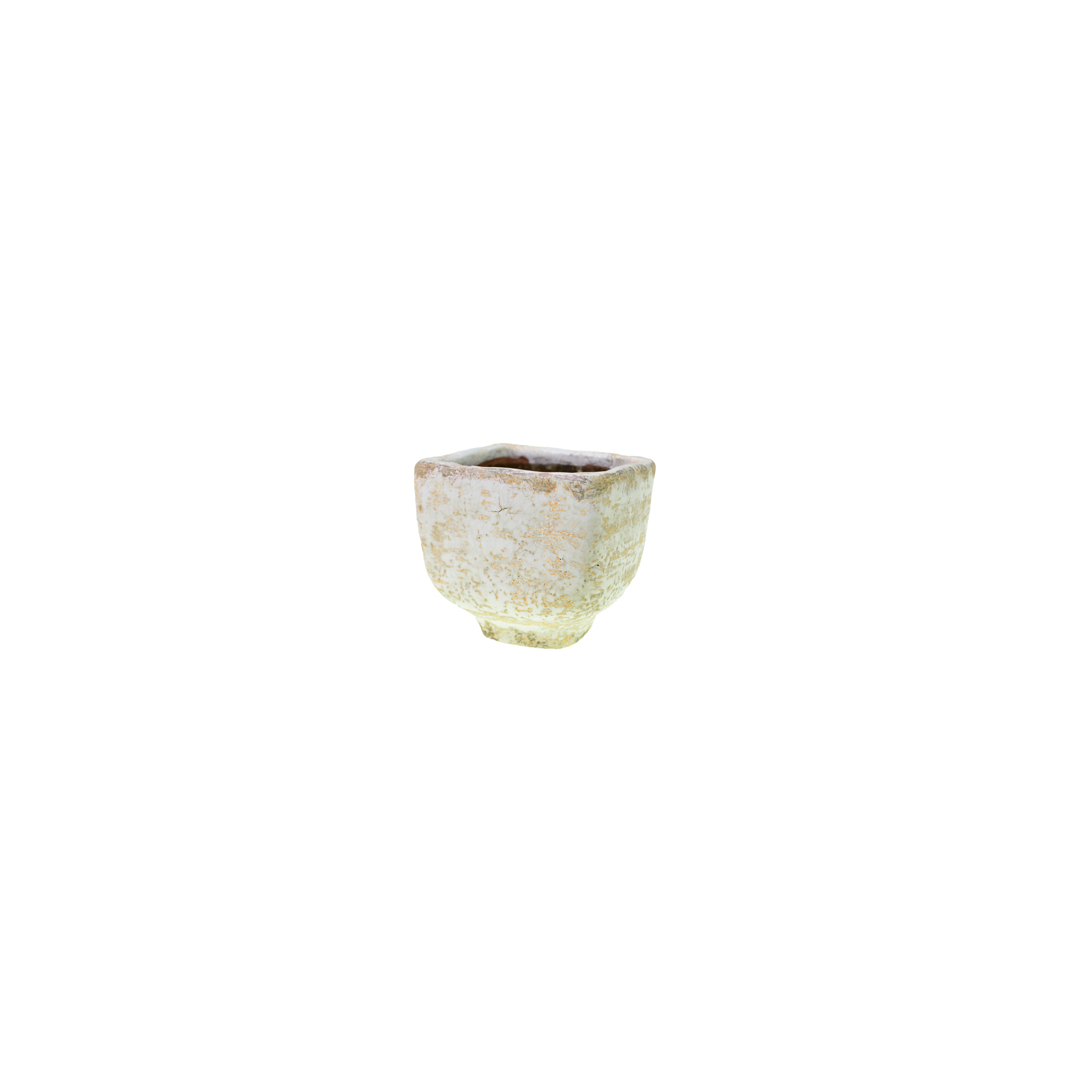 Kaspó kő szögletes 12.5*12.5*12.5cm antik fehér