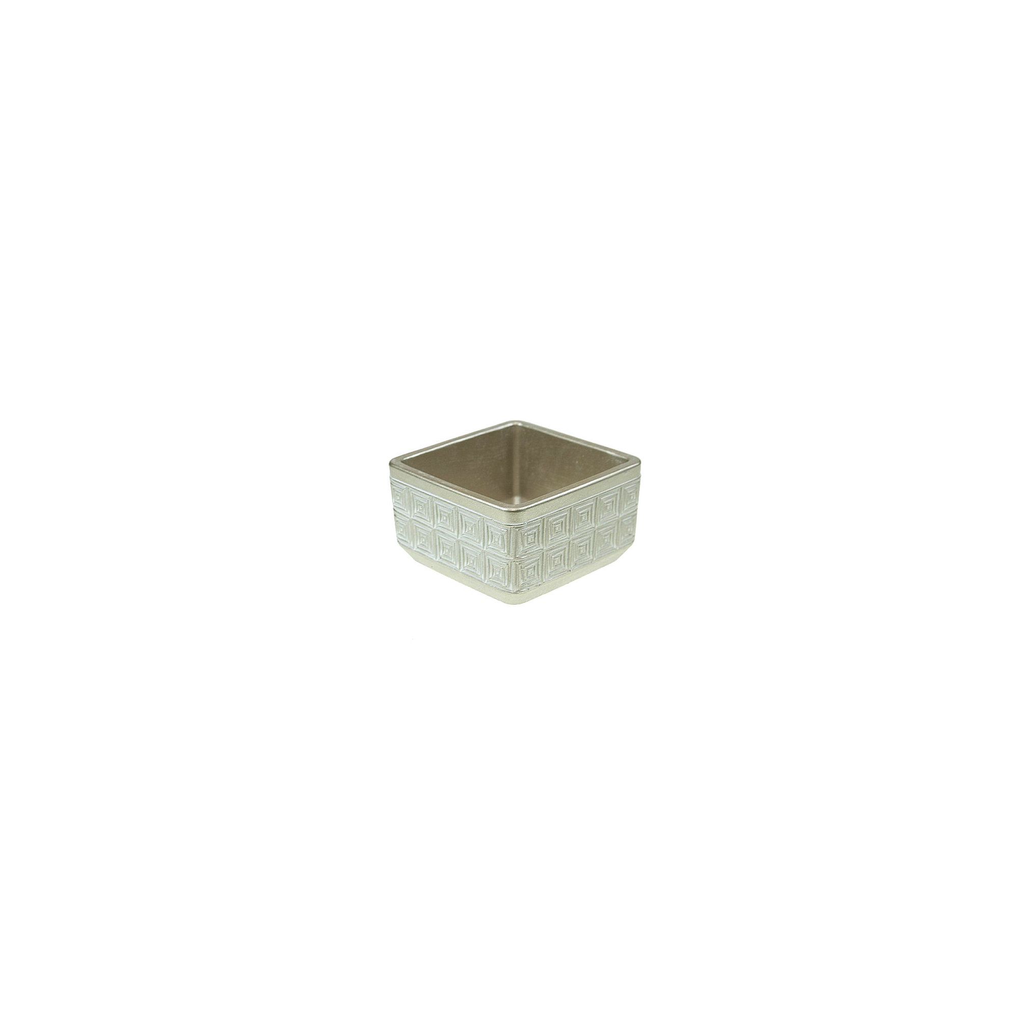 Kaspó kő szögletes 12*12*7cm aranyszélű szürke