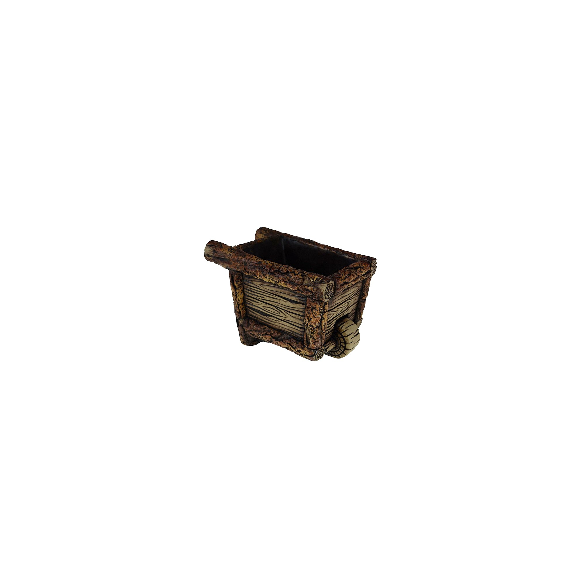 Kaspó kő talicska forma 20*13cm barna