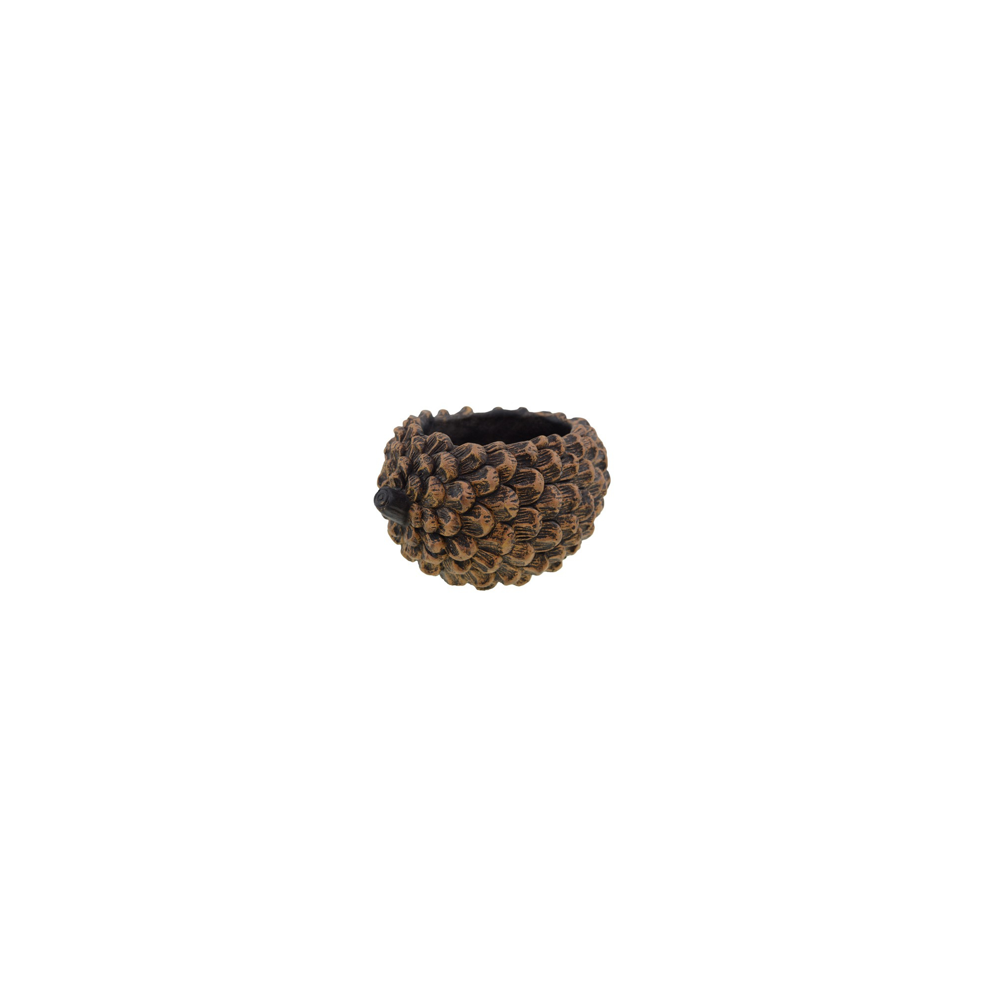 Kaspó kő toboz 17.1*13.1*9.8cm barna
