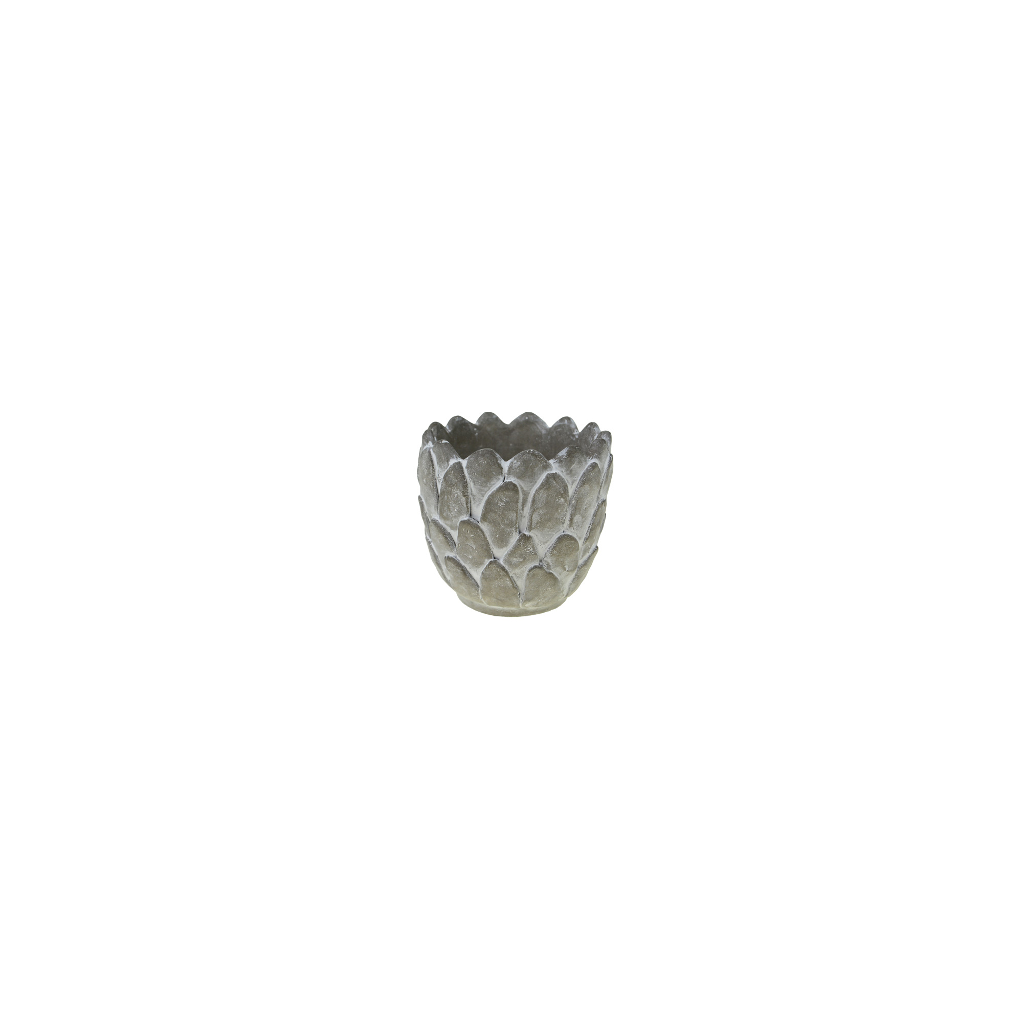 Kaspó kő virágszirmok 12 * 12 * 12cm szürke