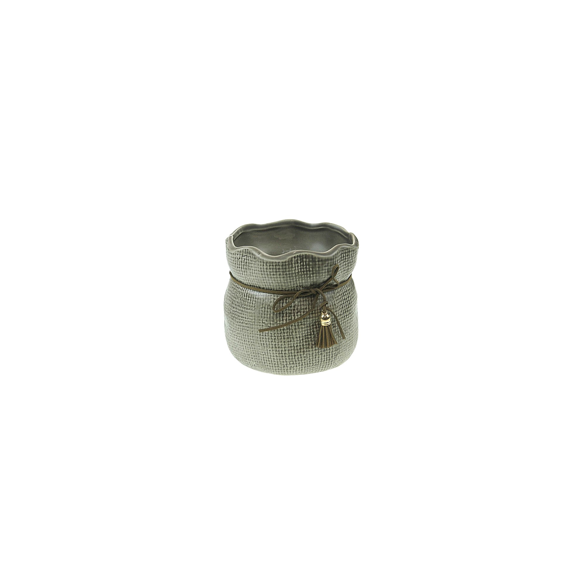 Kaspó kő zsák forma 13*13*12cm szürke