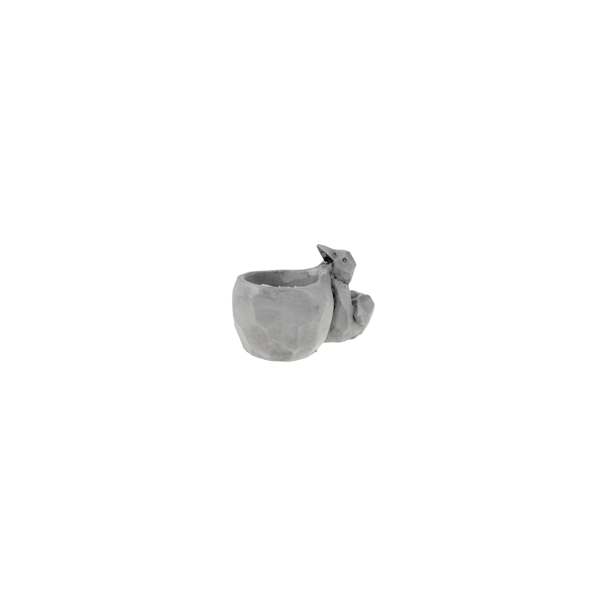 Kaspó kő15x8.5x8.5cm madárral szürke