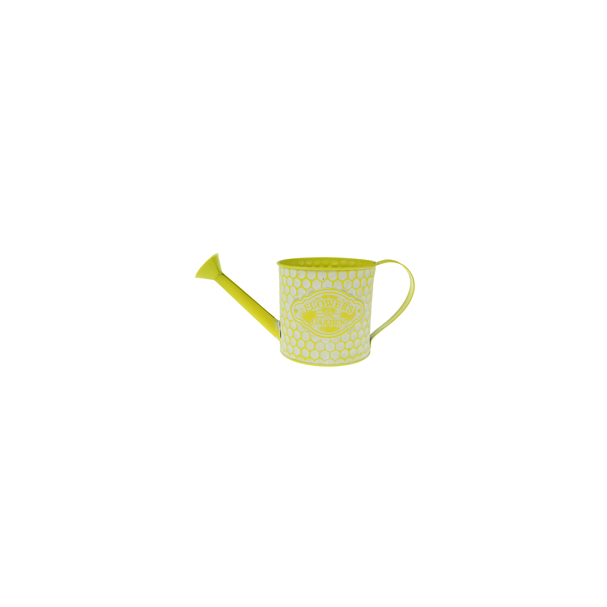 Kaspó fém locsolókanna D13*H12.5CM méhselytmintás sárga