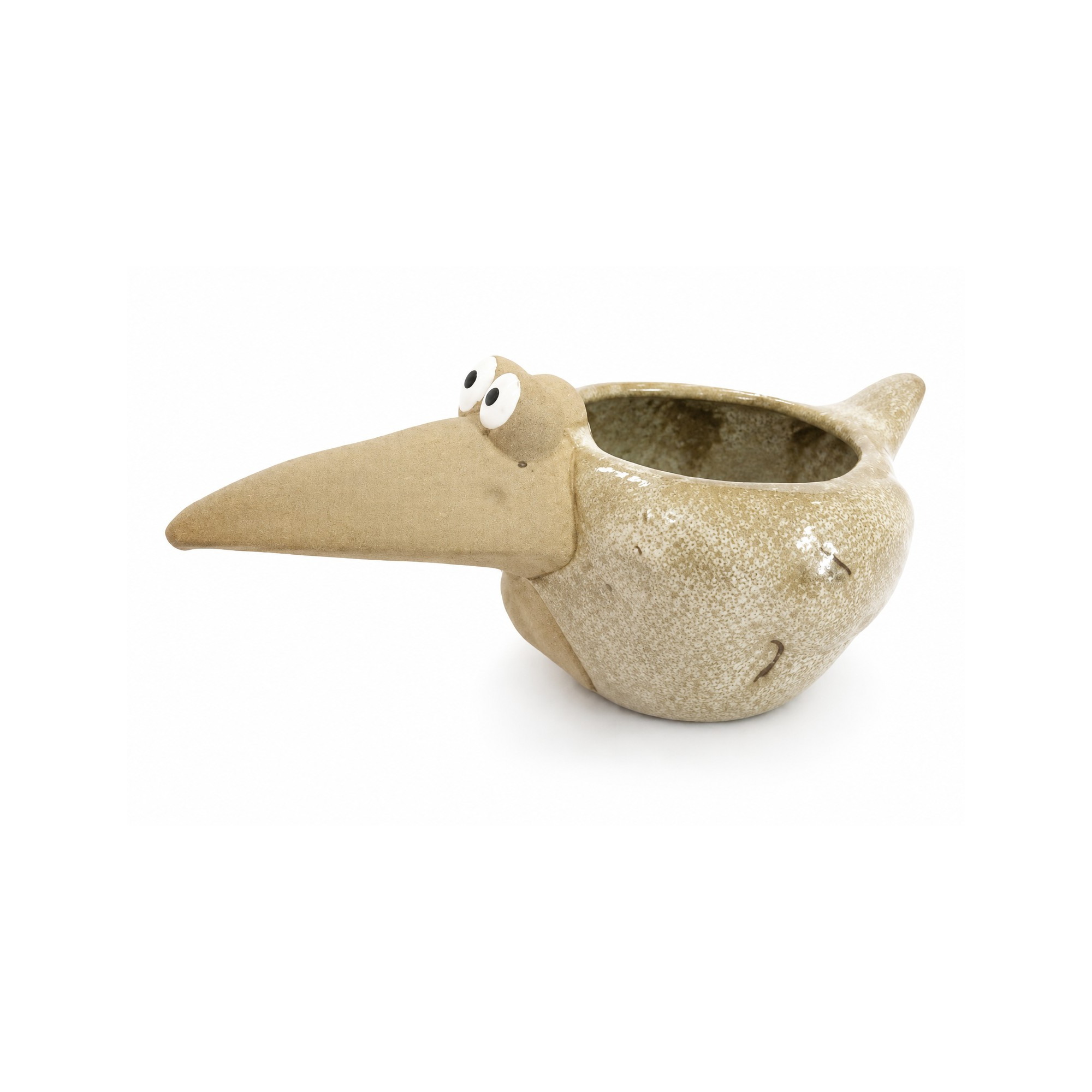 Kaspó madár porcelán 16*9*7.5cm krém