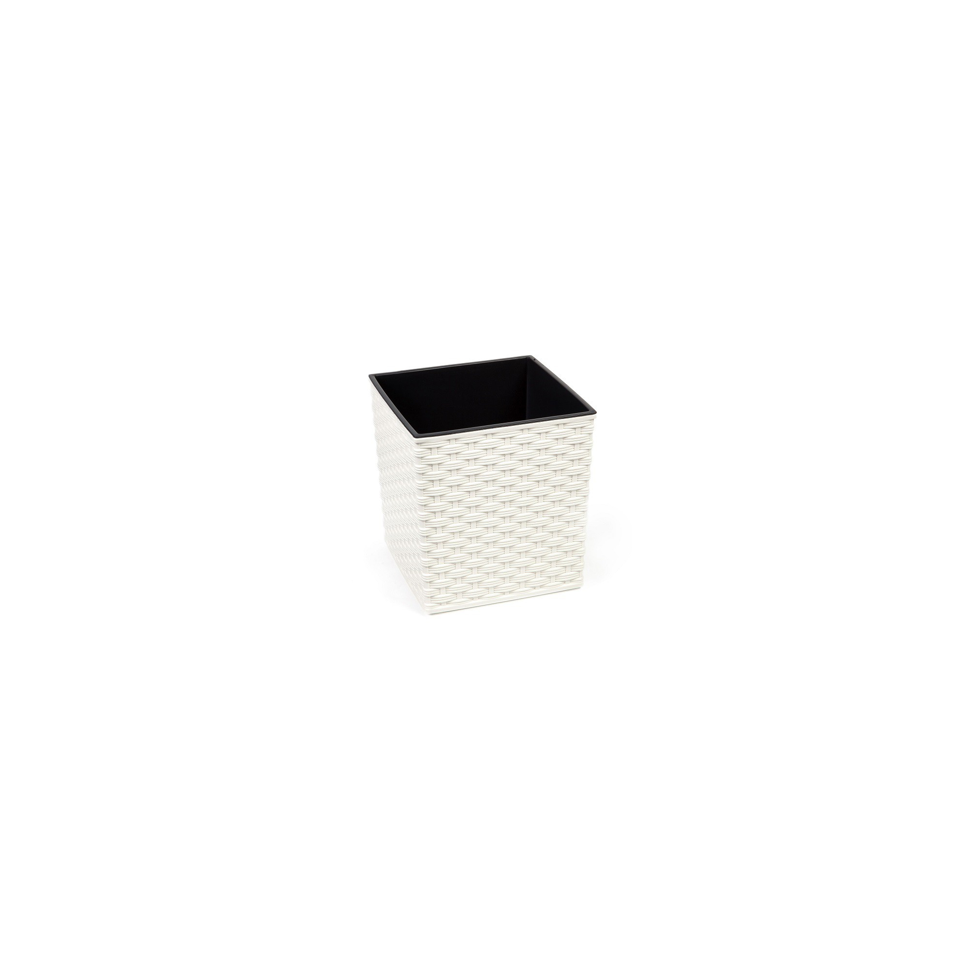 Kaspó műanyag 40*40cm M40 Juka-rattan krém Lamela