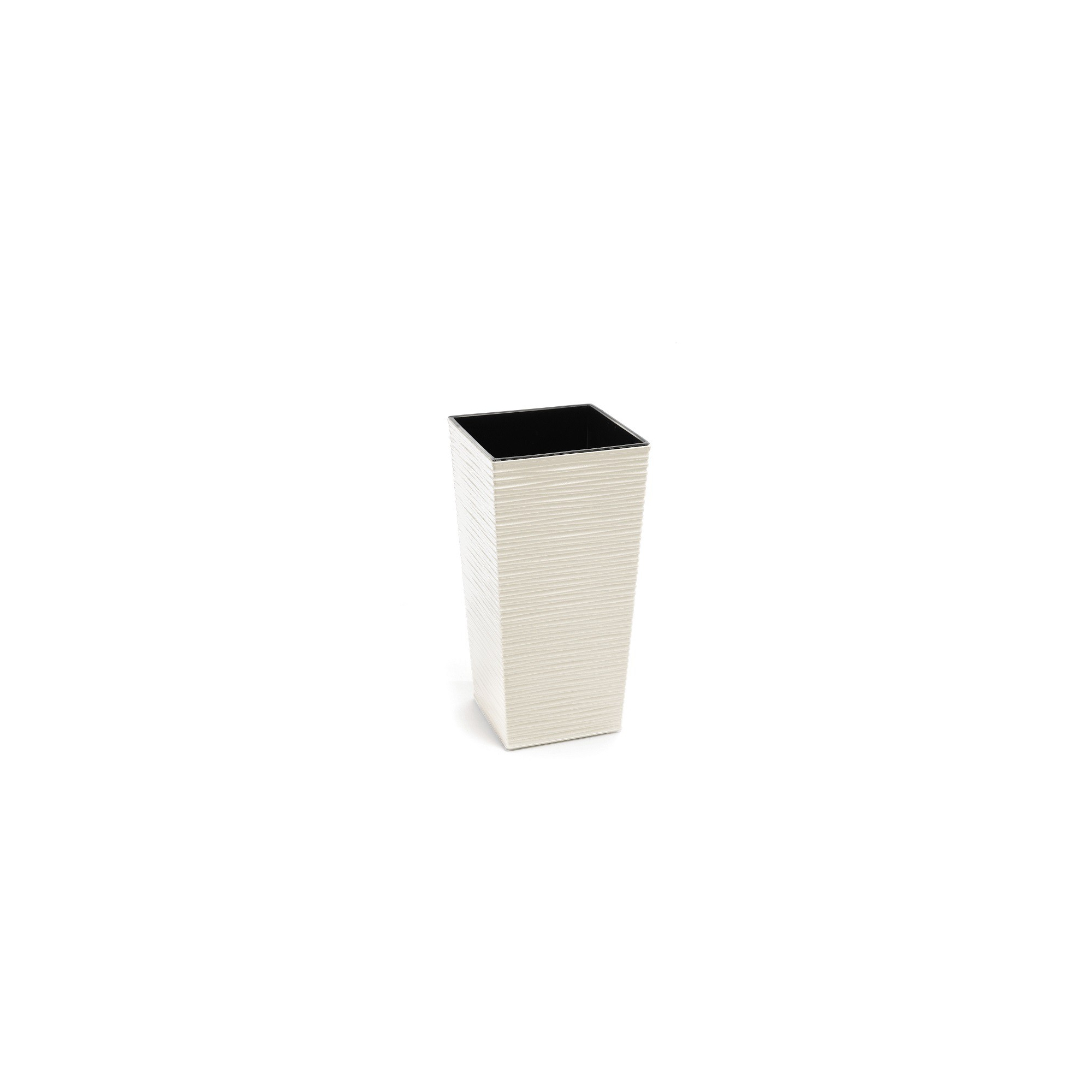 Kaspó műanyag magas bordázott 30*30cm M 57 cm Finezja krém Lamela