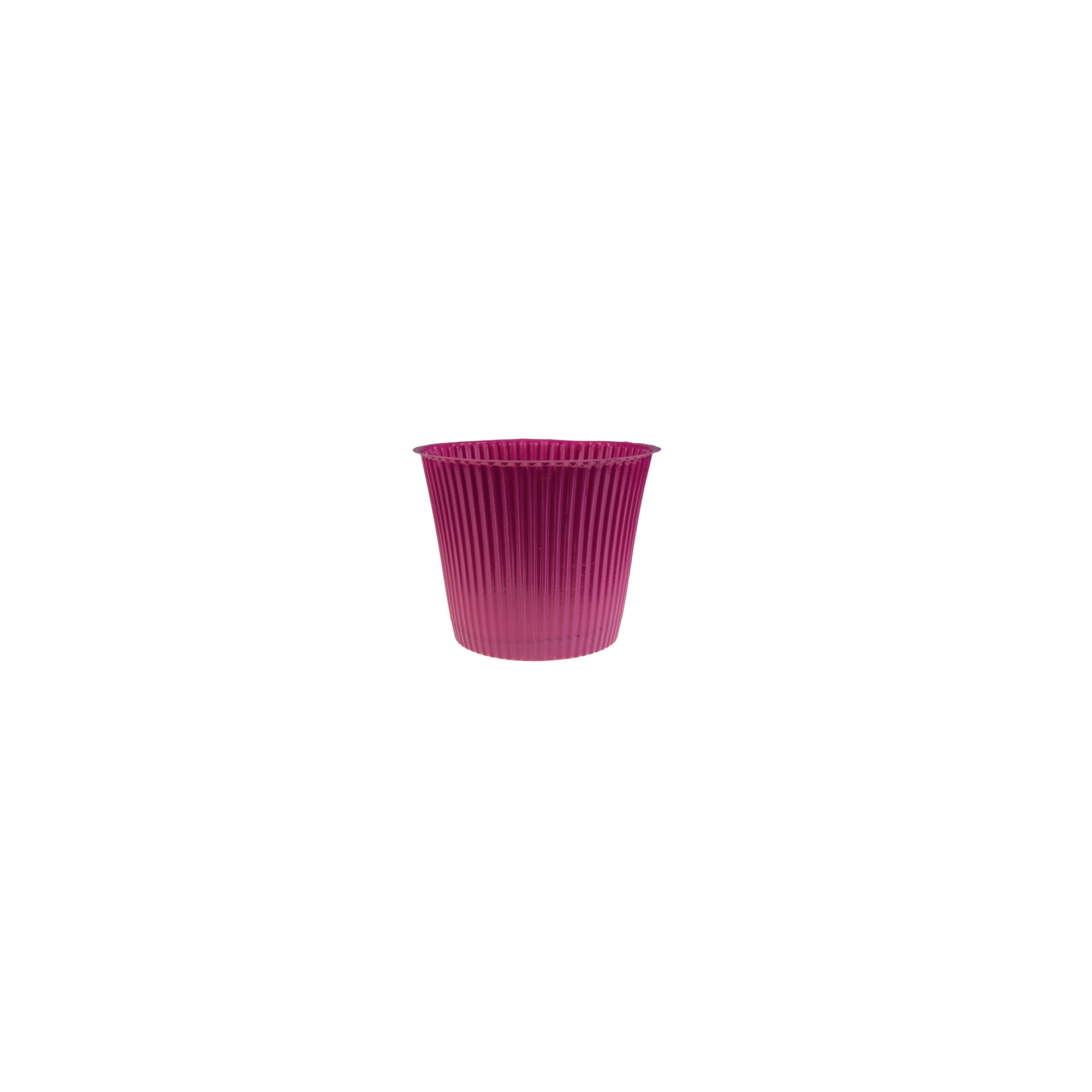 Kaspó műanyag D16 H15 csíkos pink