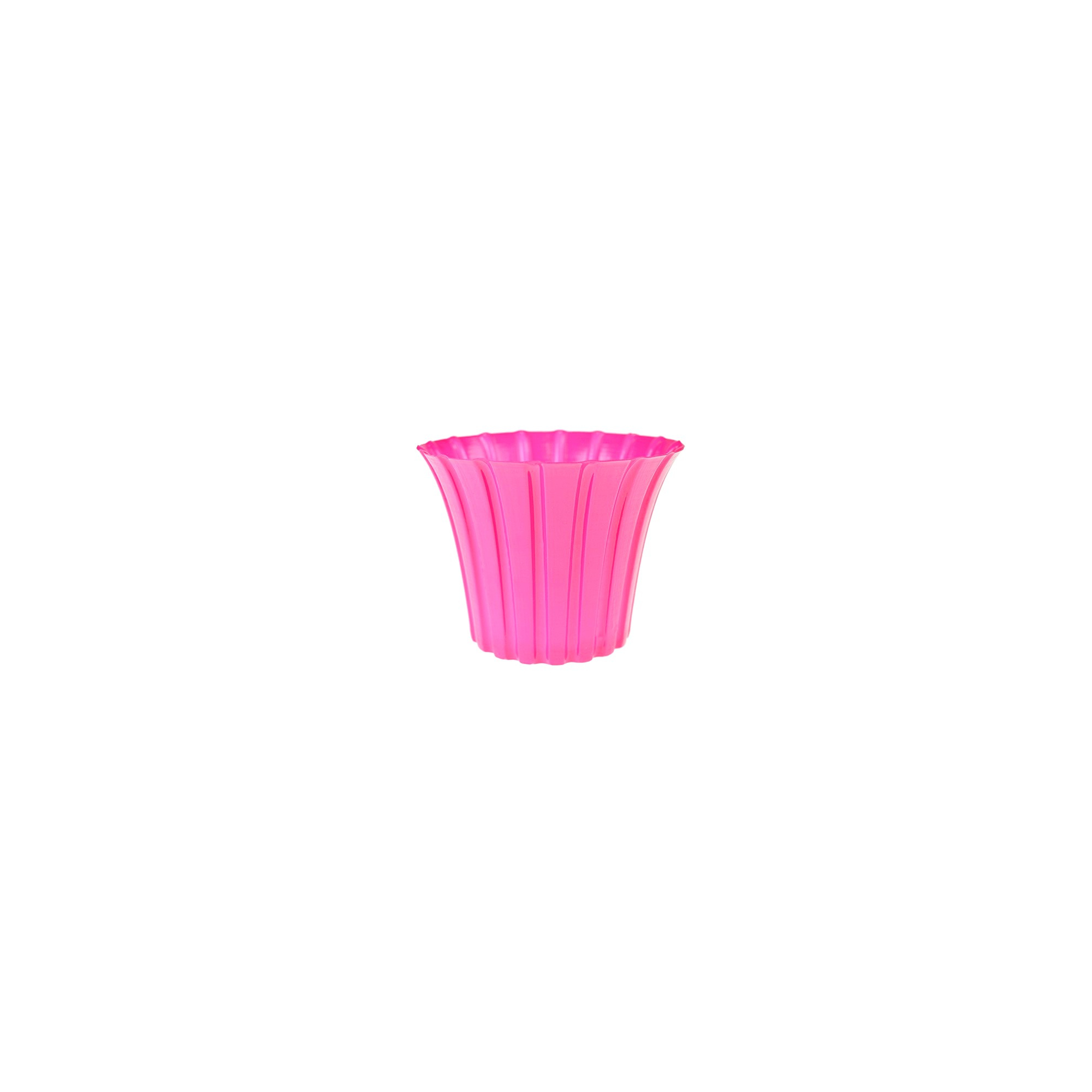 Kaspó plasztik bordázott D9 fényes pink