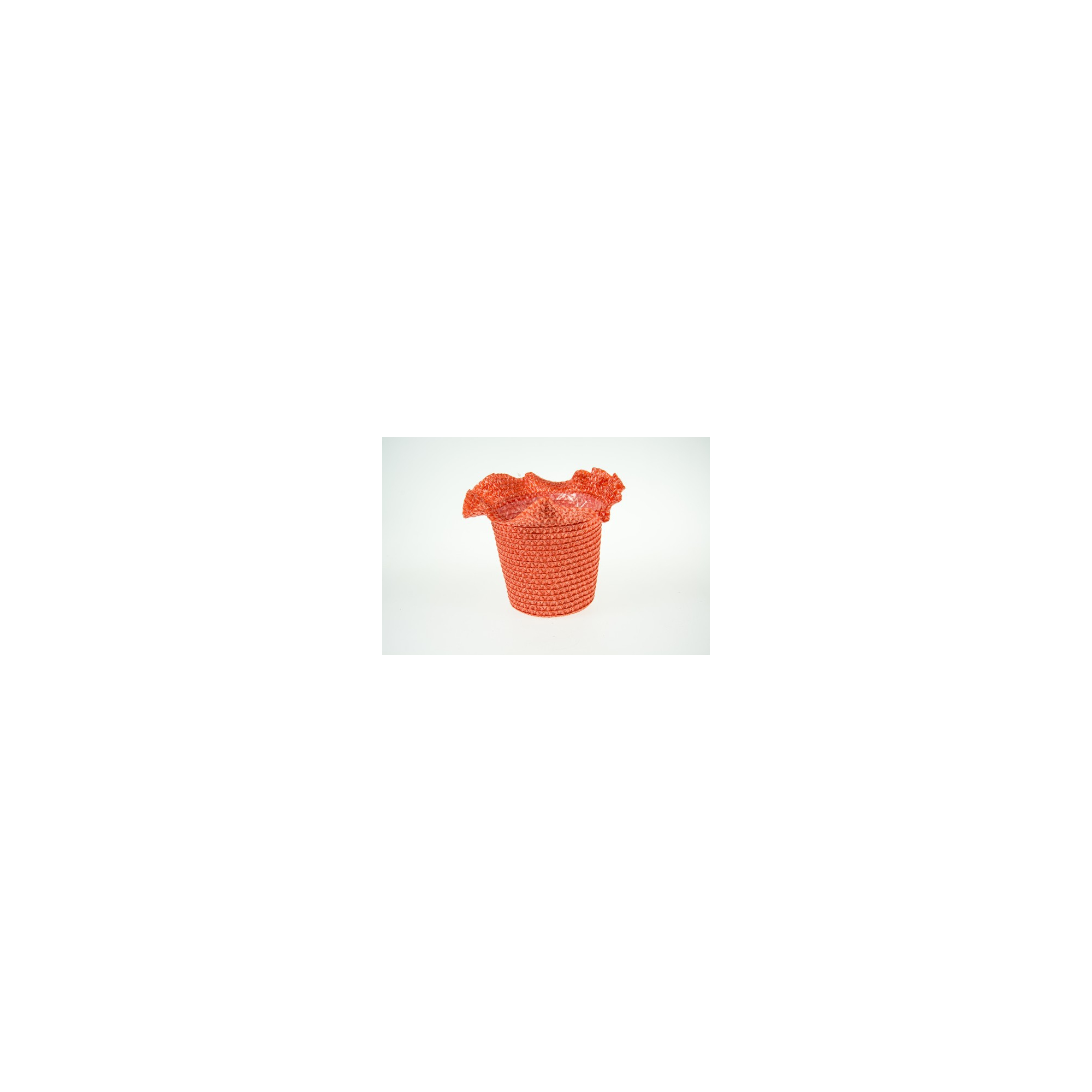 Kaspó pp fodros szélű 15*14cm s.narancs