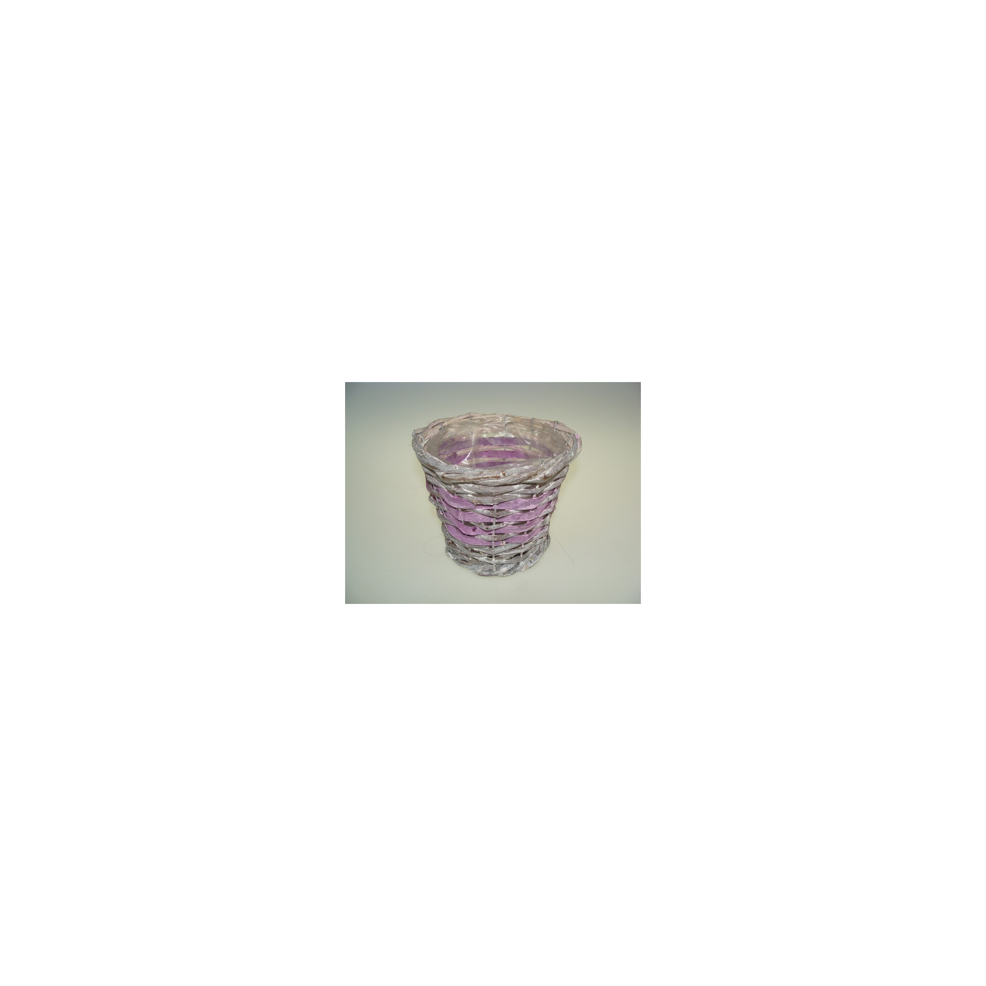 Kaspó rattan 17*14*11cm lila/natúr