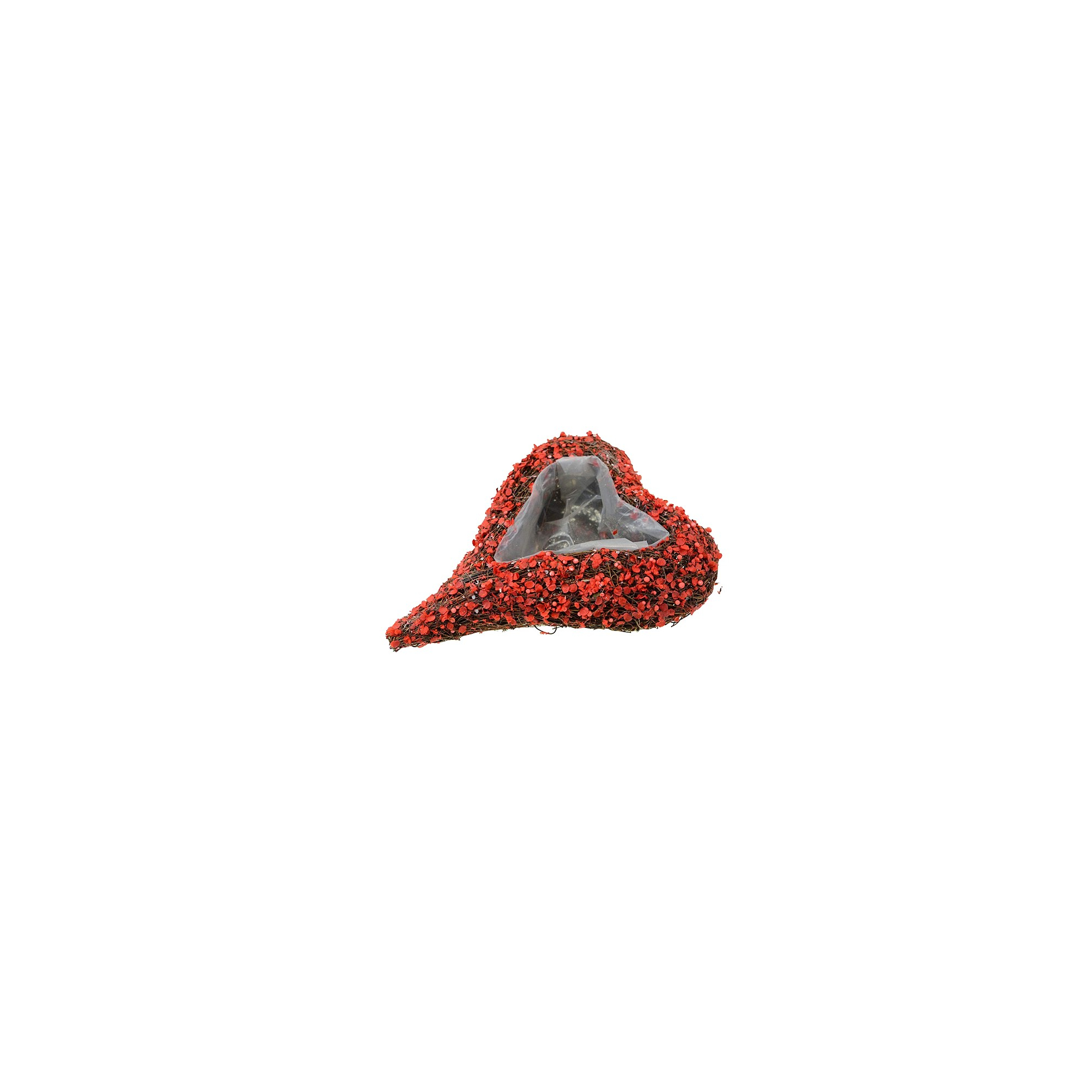 Kaspó rattan szív 28*34*7cm piros