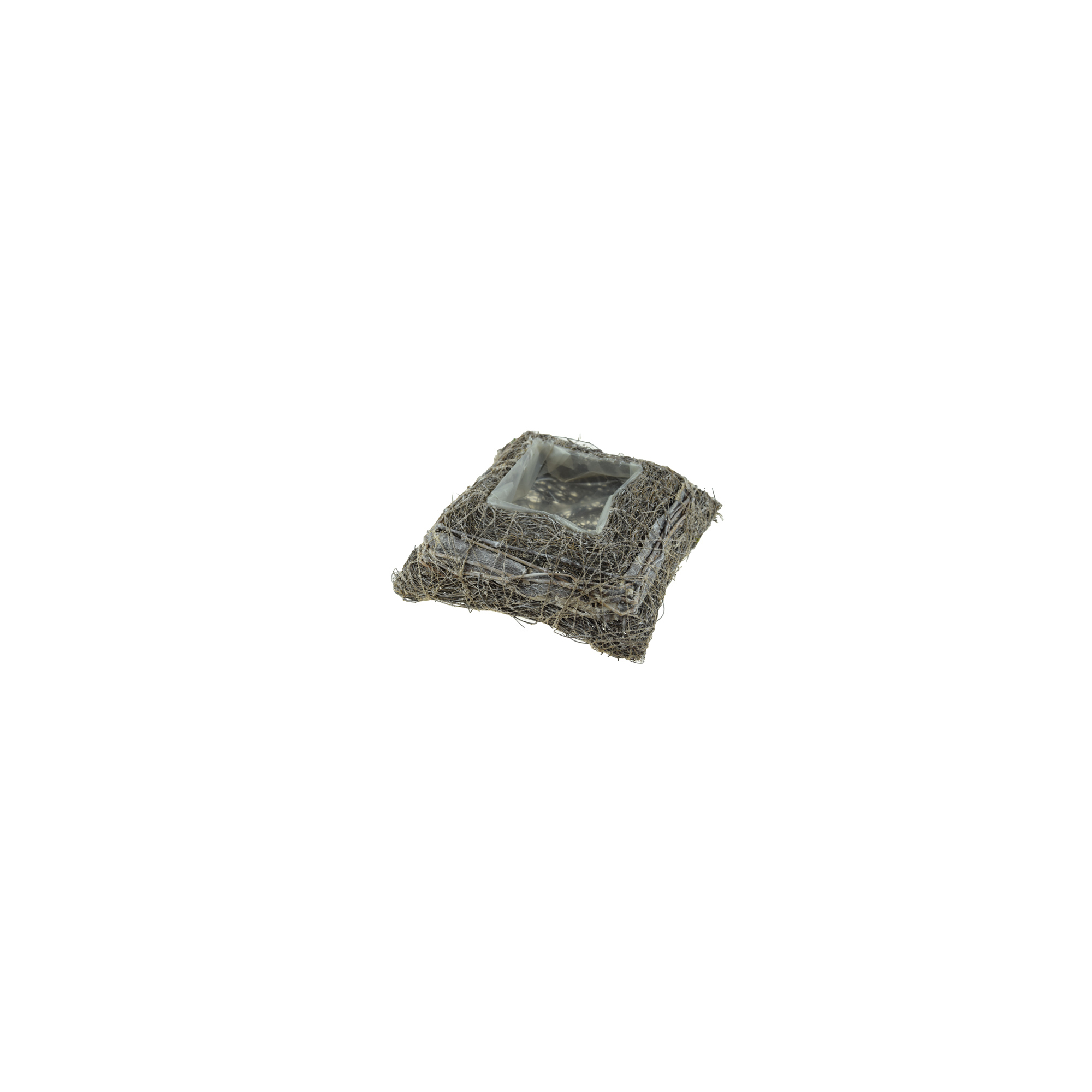 Kaspó rattan szögletes 20x20x7cm mosott fehér