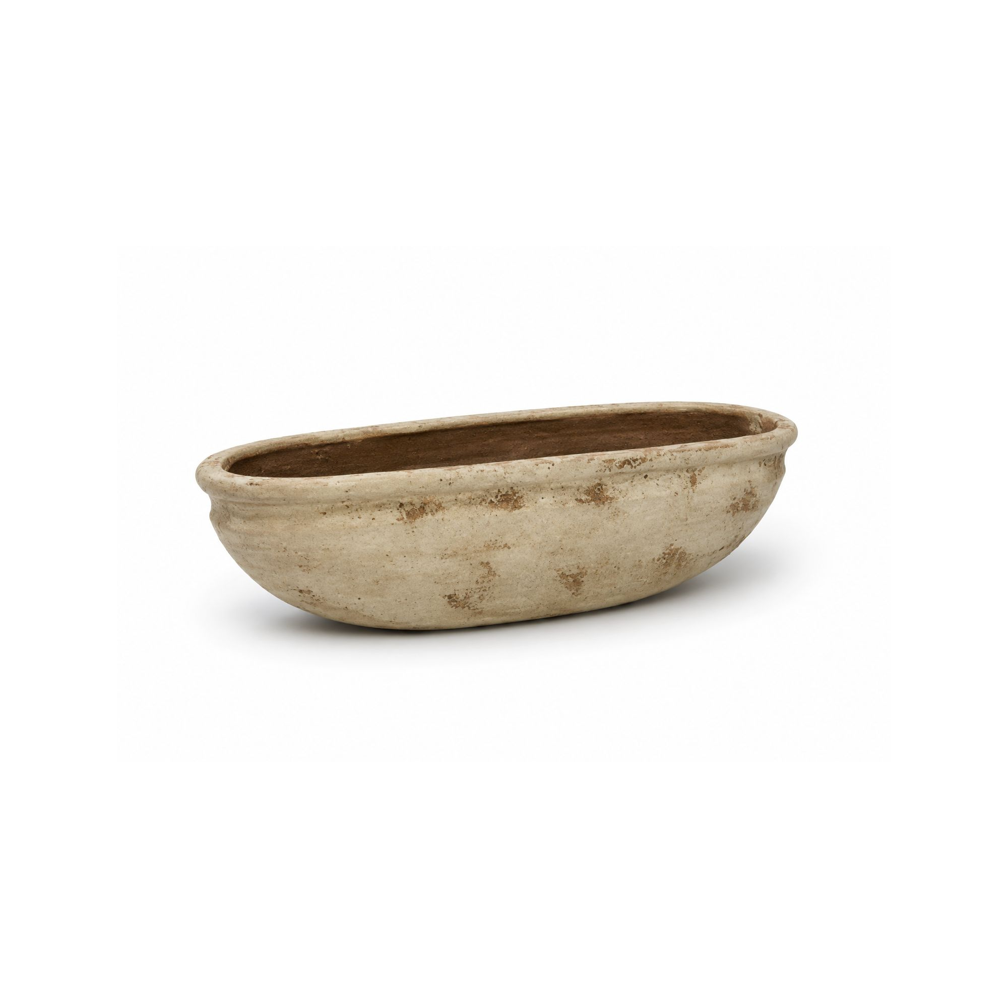 Kaspó terrakotta ovális 30*9*8.5cm krém