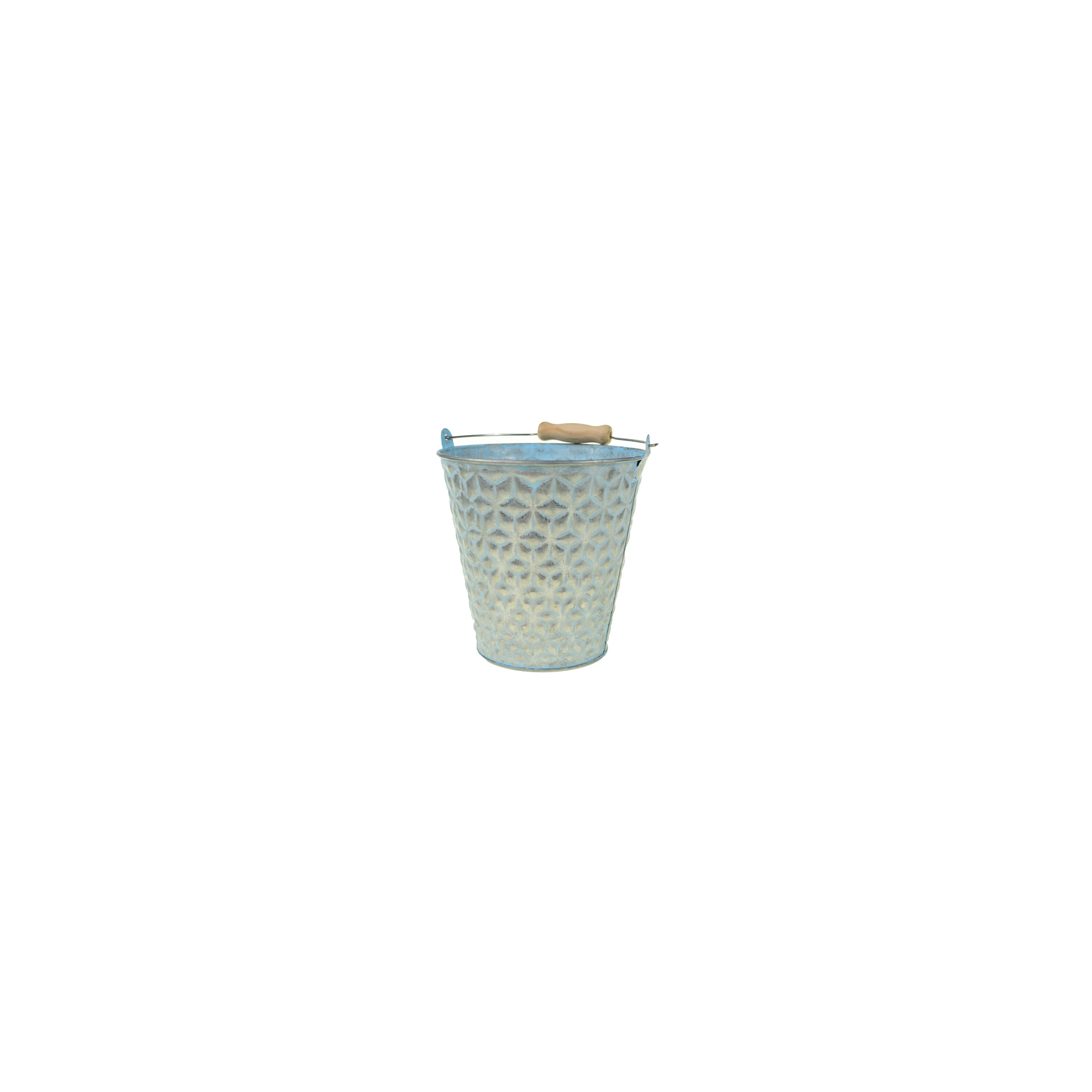 Kaspó vödör fém D15/10*H15/24CM mintás kék