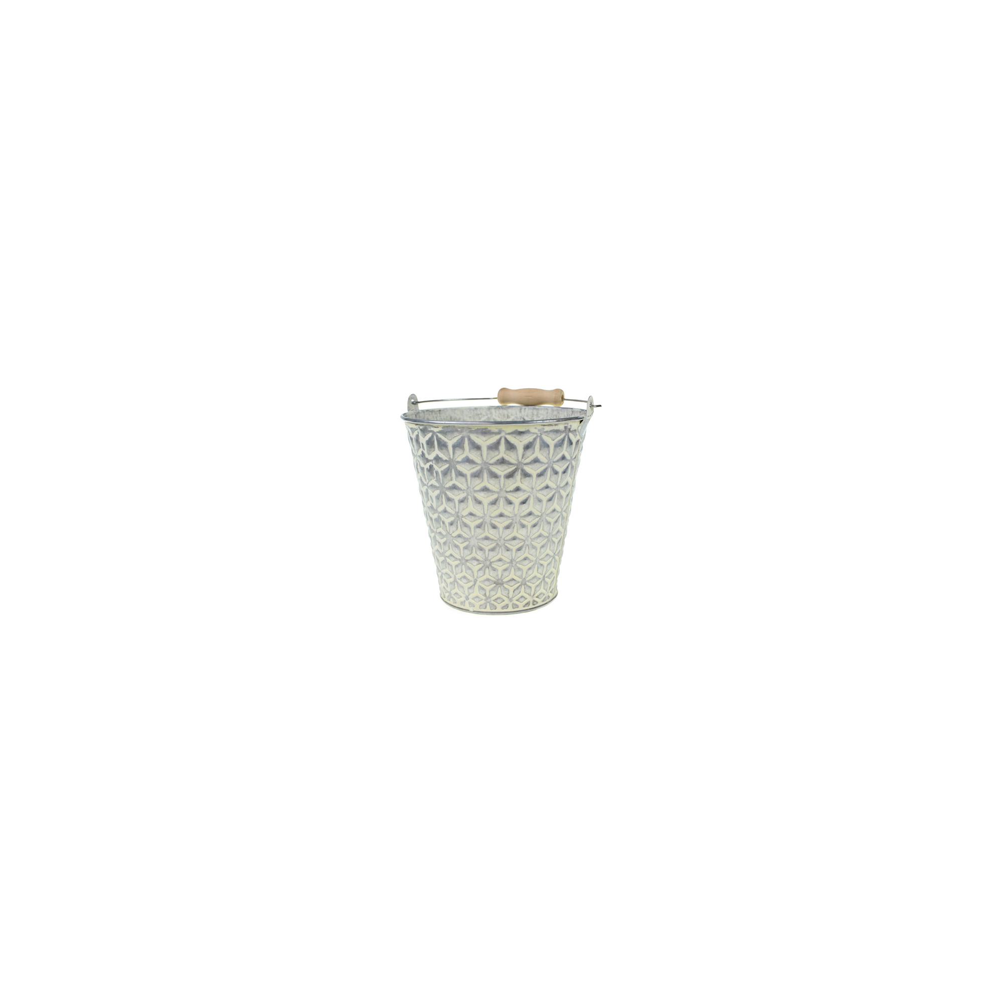 Kaspó vödör fém D15/10*H15/24CM mintás v.szürke