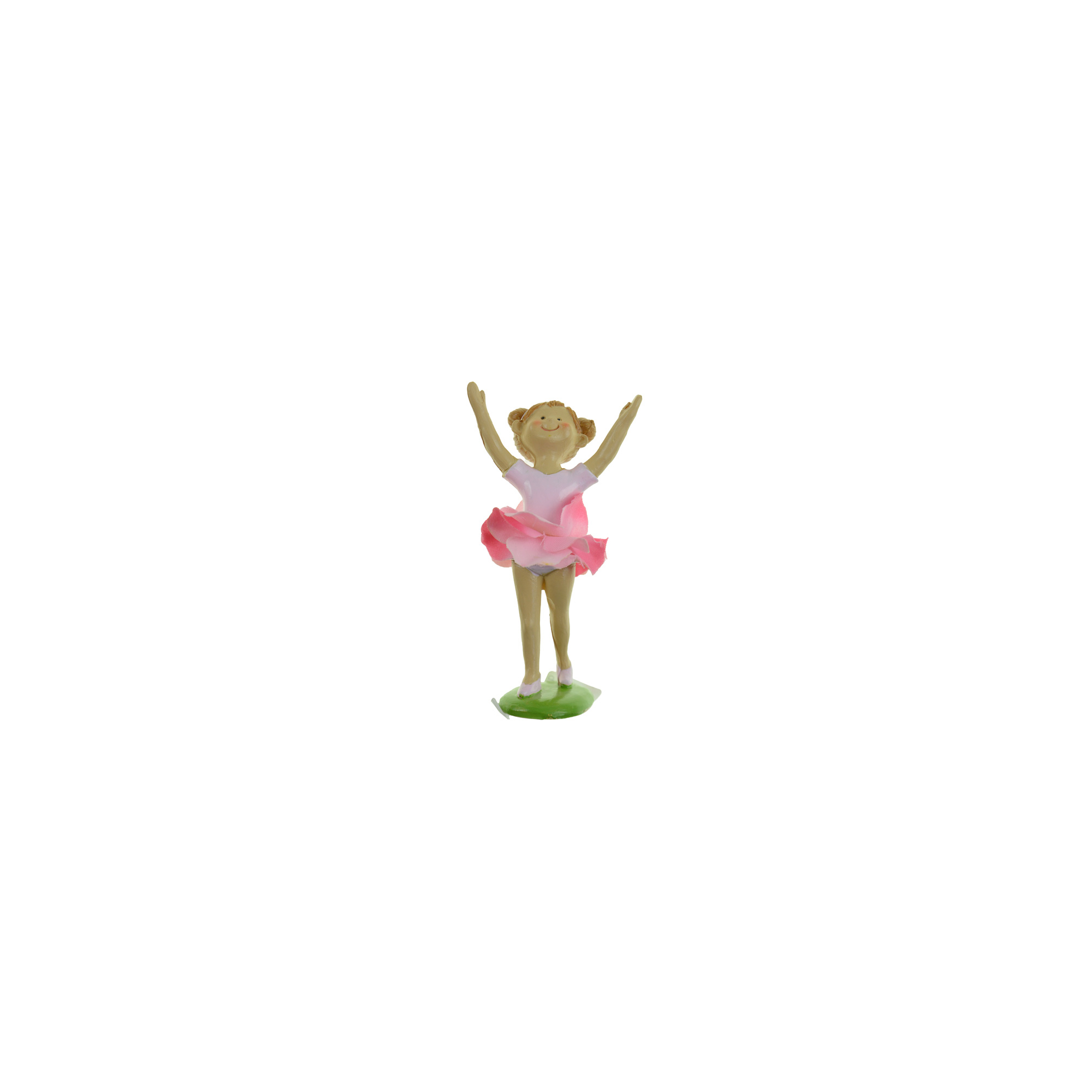 Figura kislány balerina poly tárt karokkal 12,3cm rózsaszín