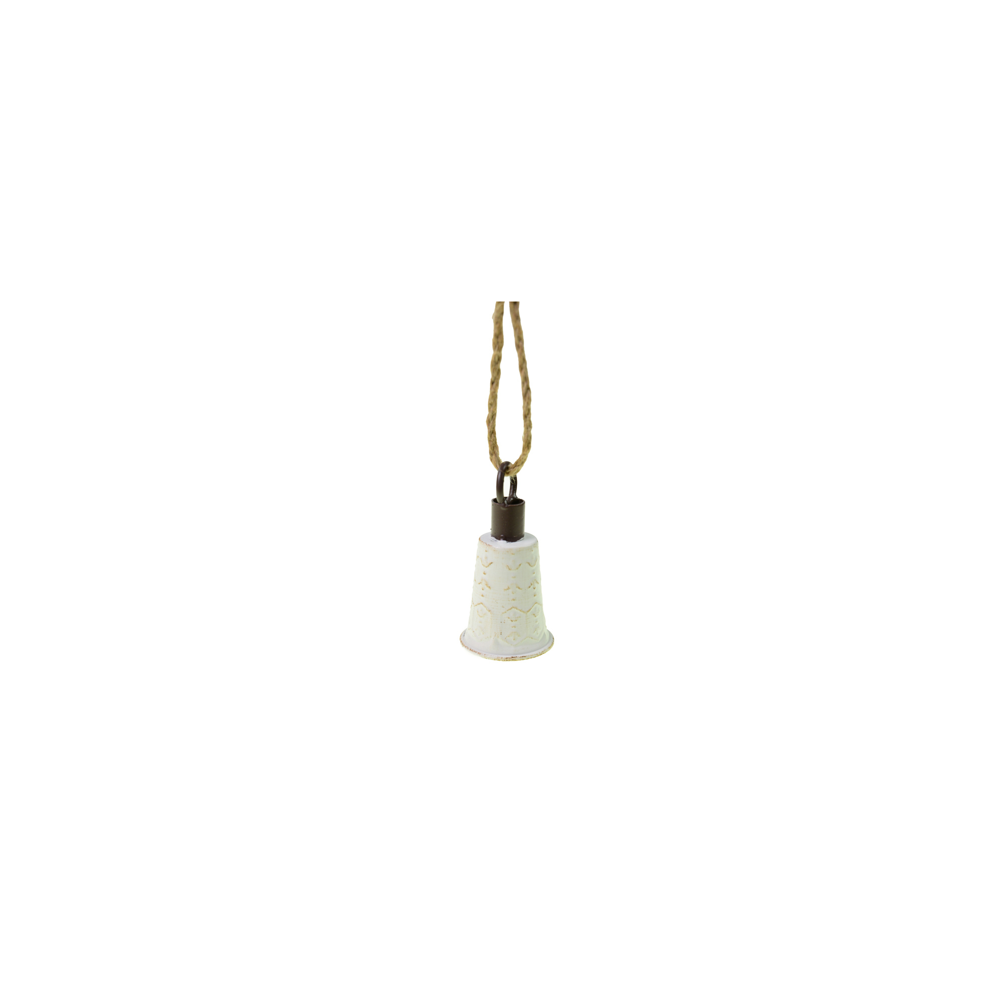 Kolomp fém mintás 5.5*10cm fehér