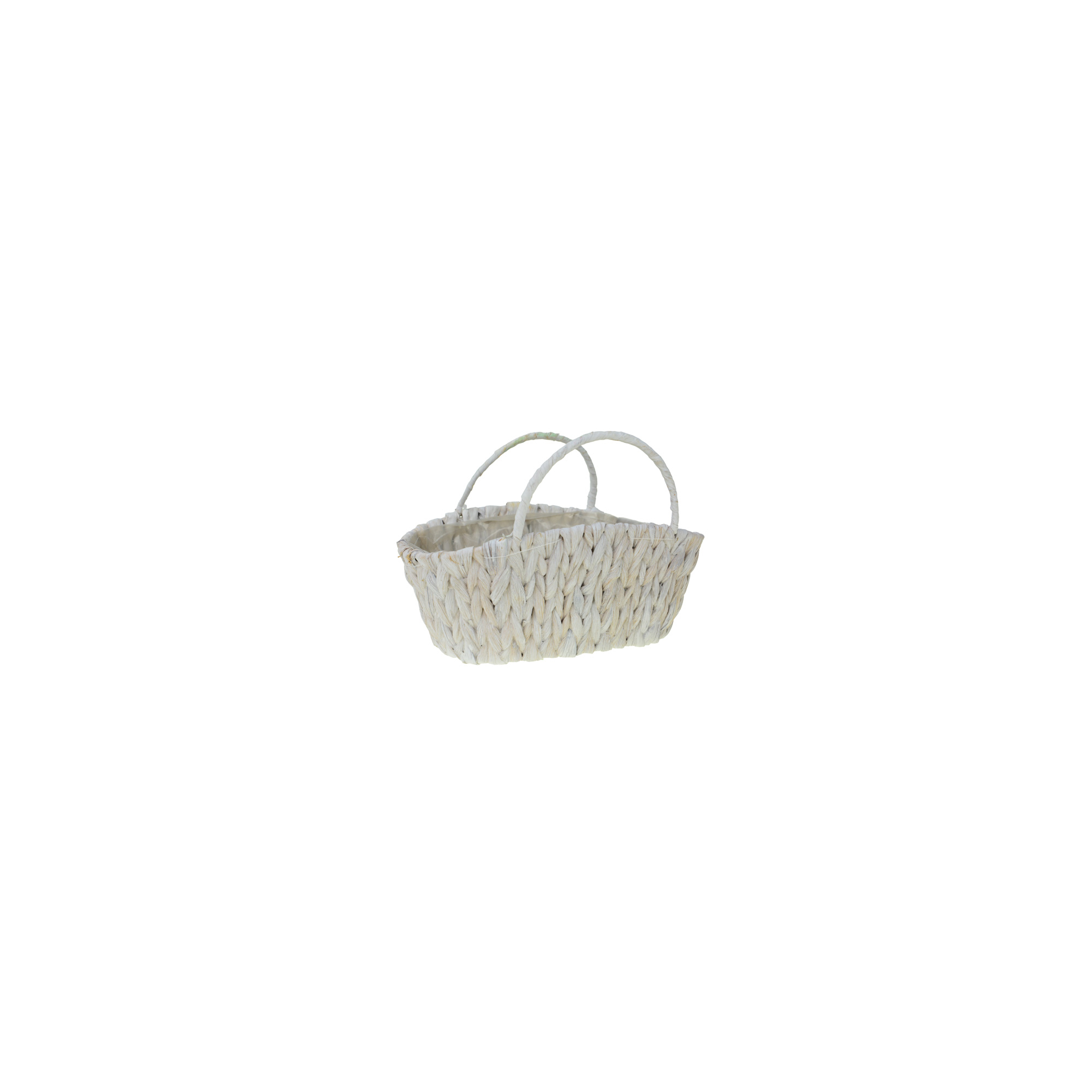 Kosár fonott 27X14X11/18,5cm 2füles fehér