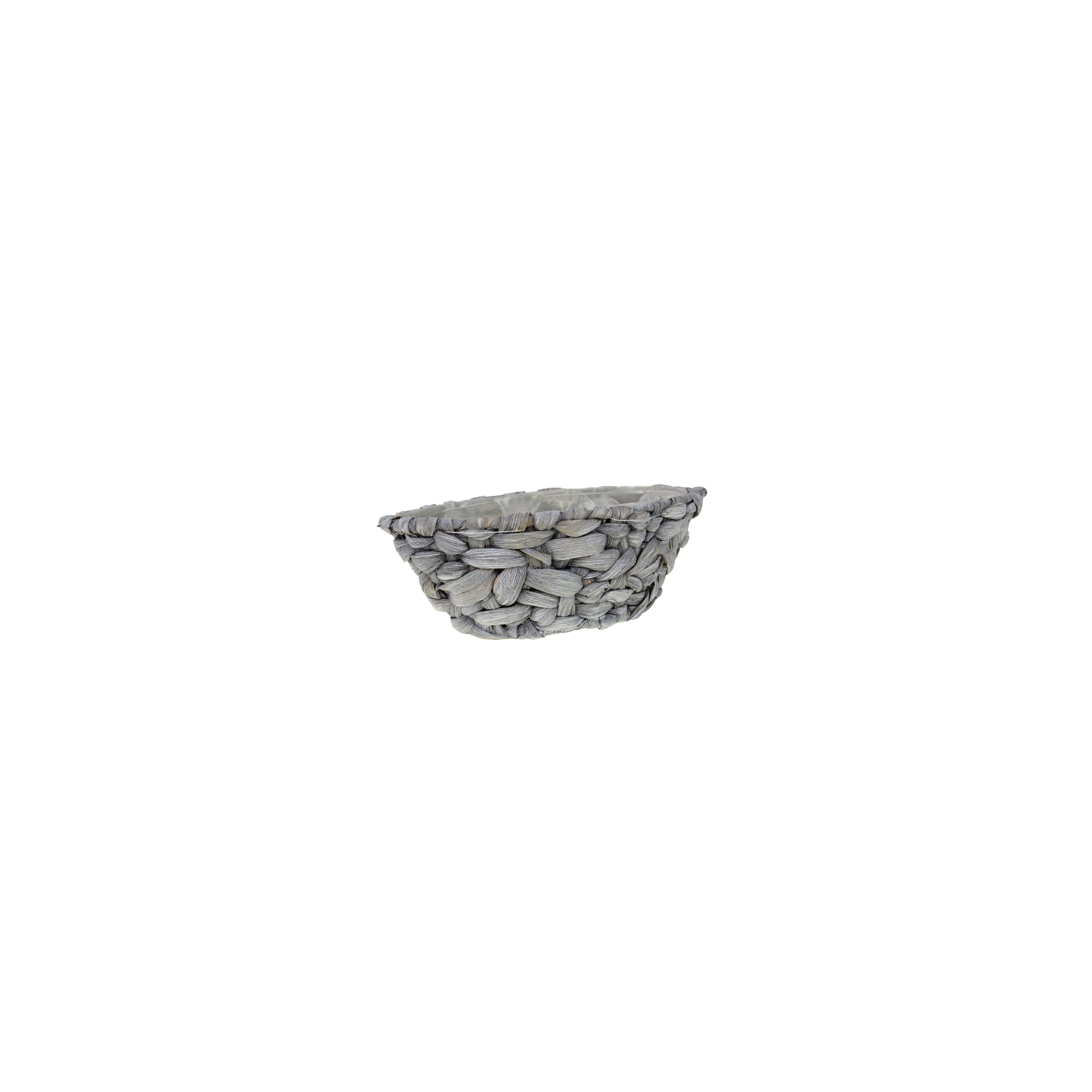 Kosár fonott csepp forma 28x13x10cm szürke