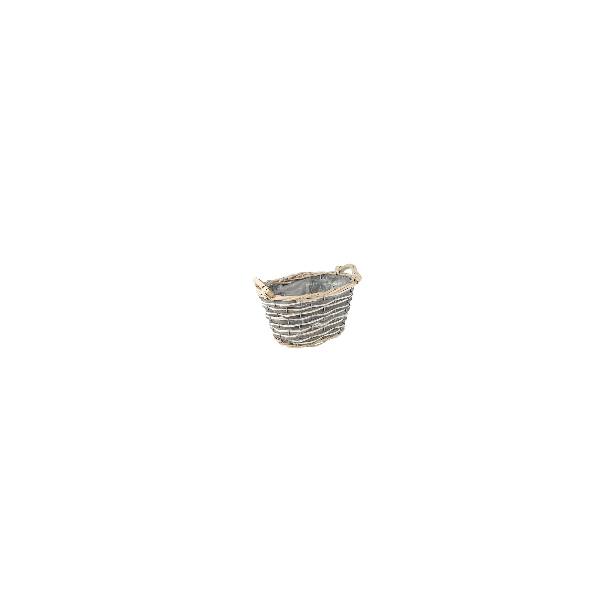 Kosár háncs 26x18,5x14cm szürke/fehér