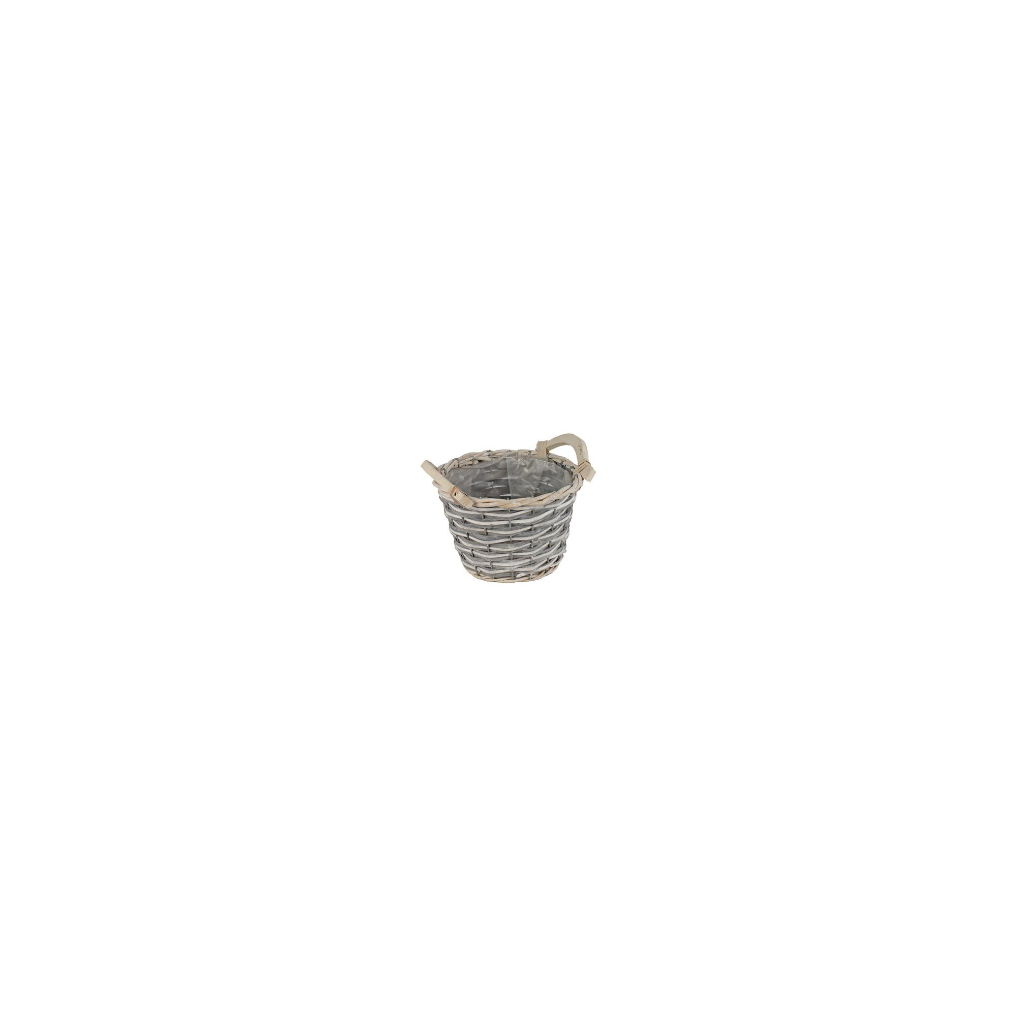 Kosár háncs kerek ?21xH14cm szürke/fehér
