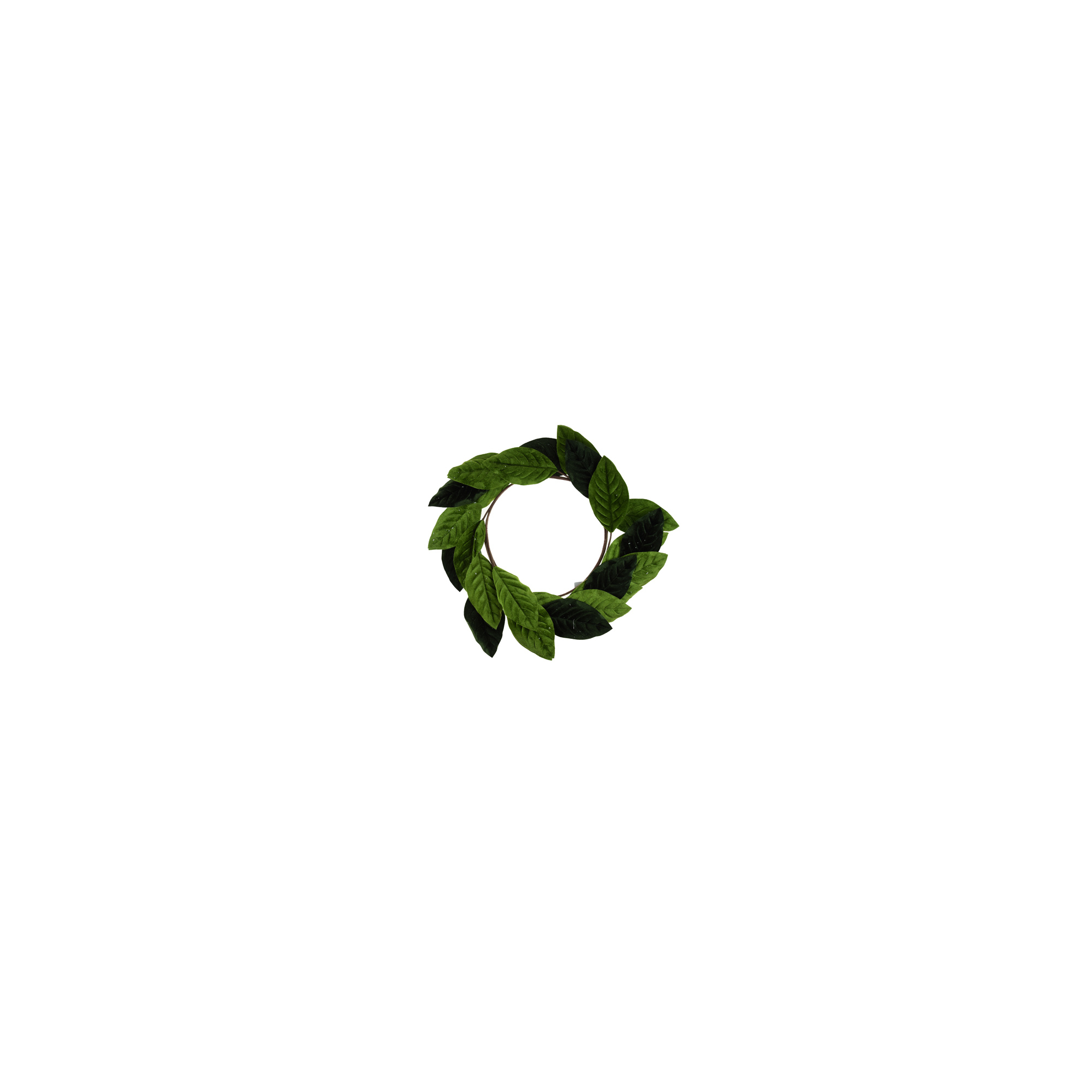 Koszorú levél bársony D49 zöld/sötét zöld