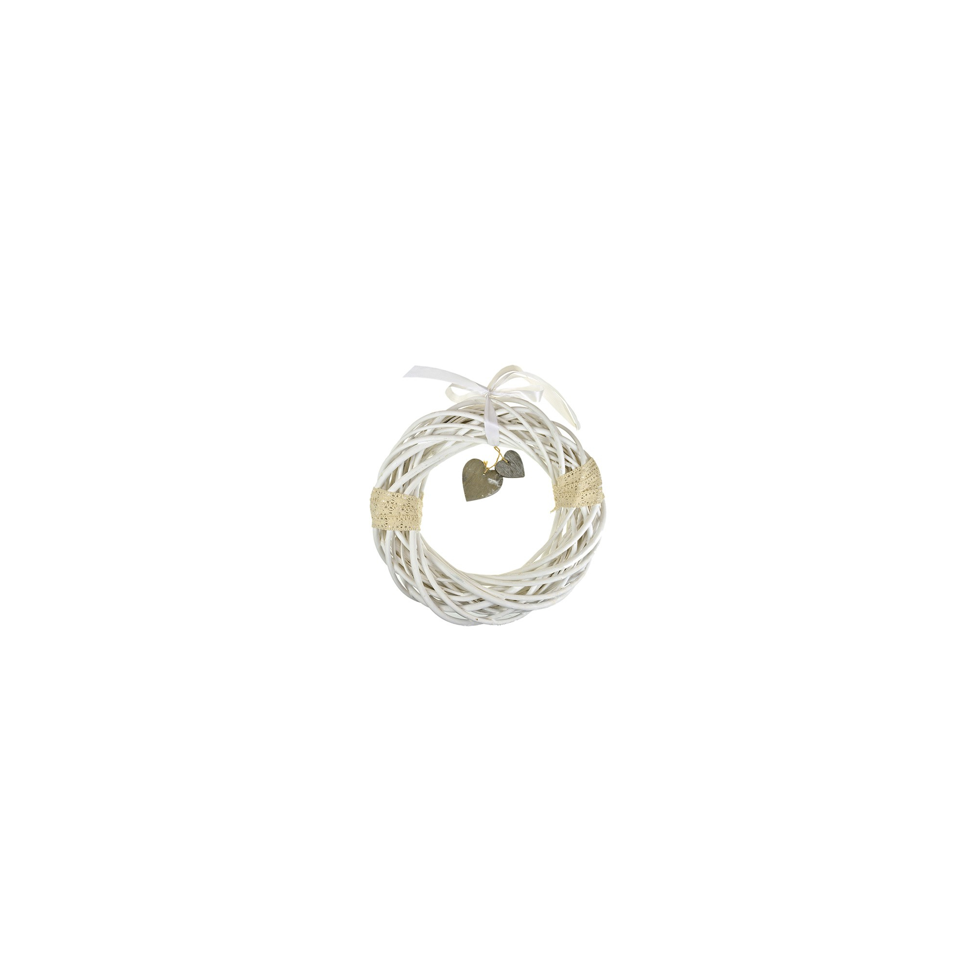 Koszorú vessző D35 szíves mosott fehér