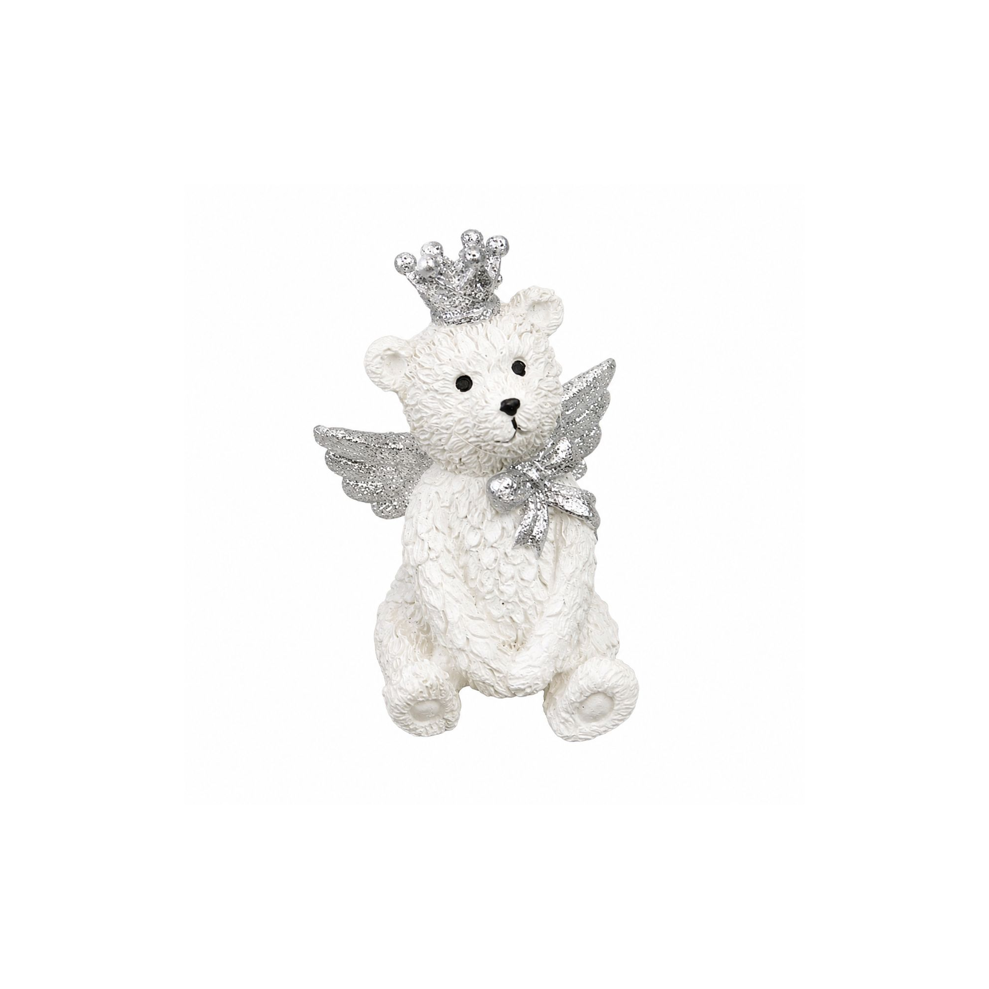 Figura maci poly koronás 5*8cm fehér