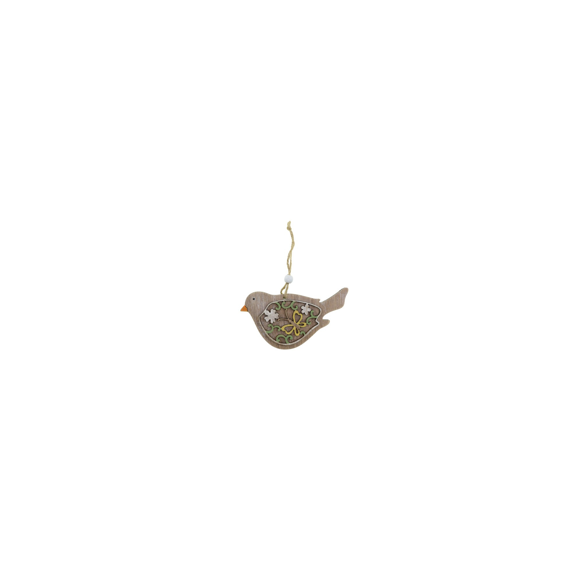 Madár fa 13*17,5cm akasztós barna