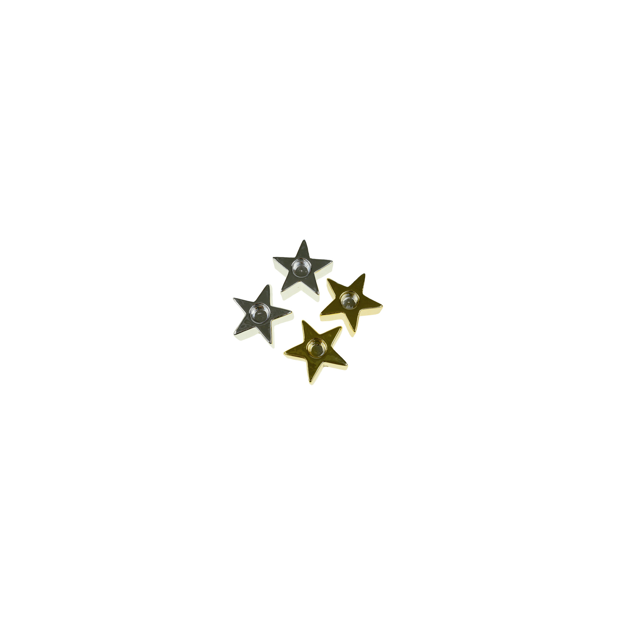 Mécsestartó csillag kerámia 9*9*3,5cm arany/ezüst