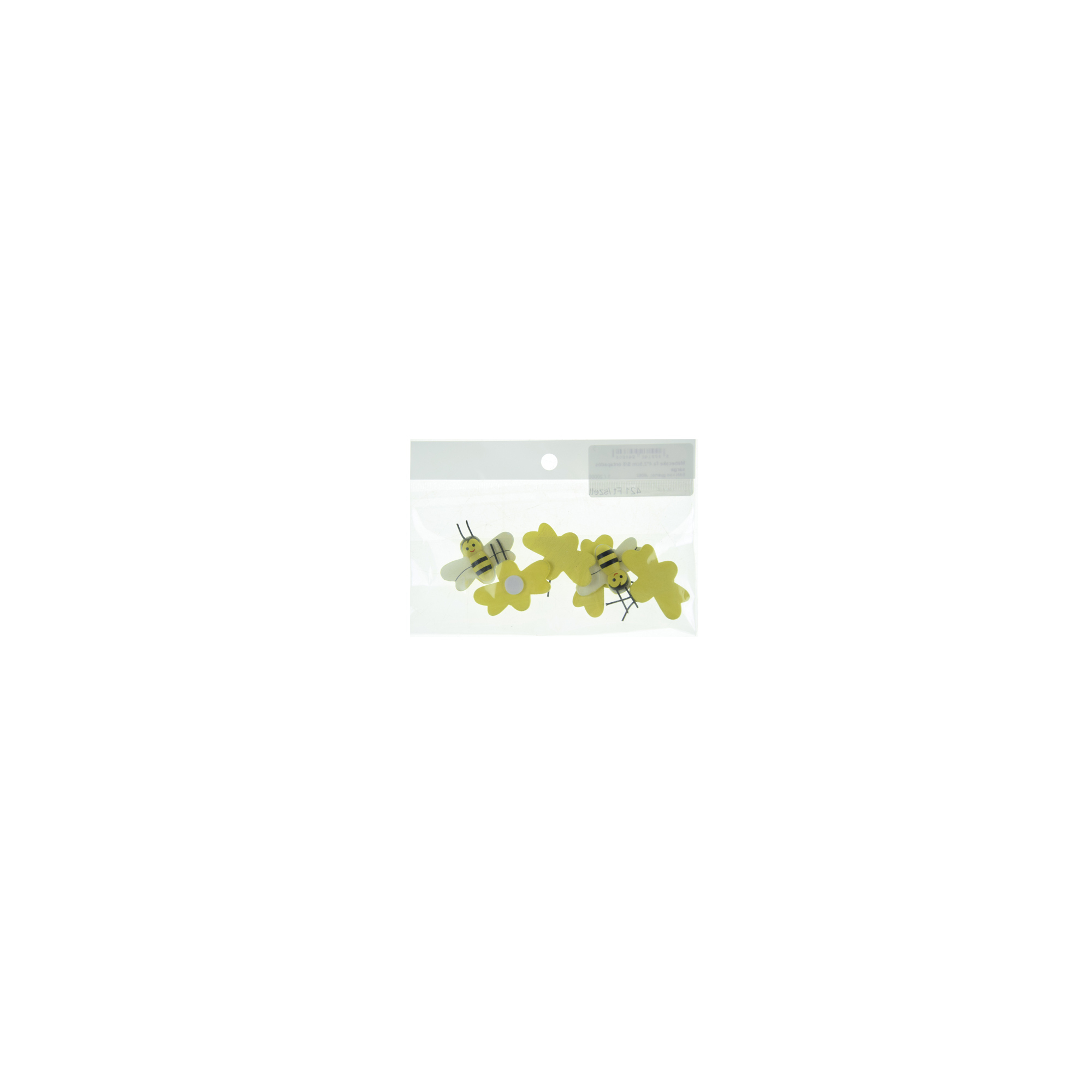 Méhecske fa 4*2,5cm S/8 öntapadós sárga