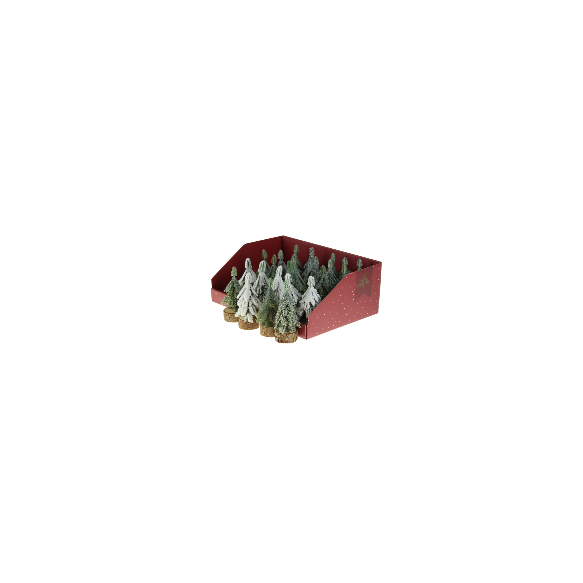 Műfenyő dekor 5*5*11cm 4féle zöld