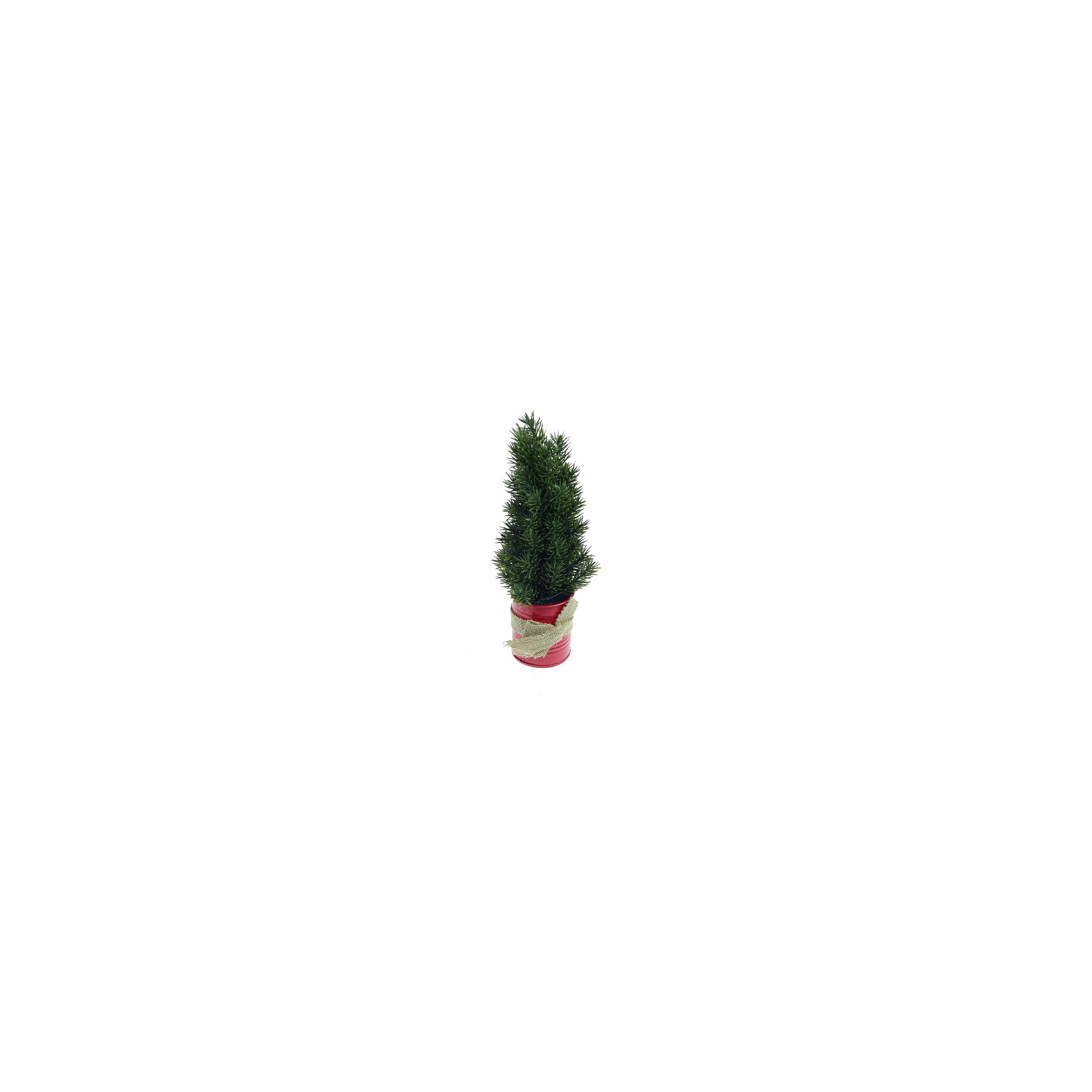 Műfenyő mini 28cm cink kaspóban zöld