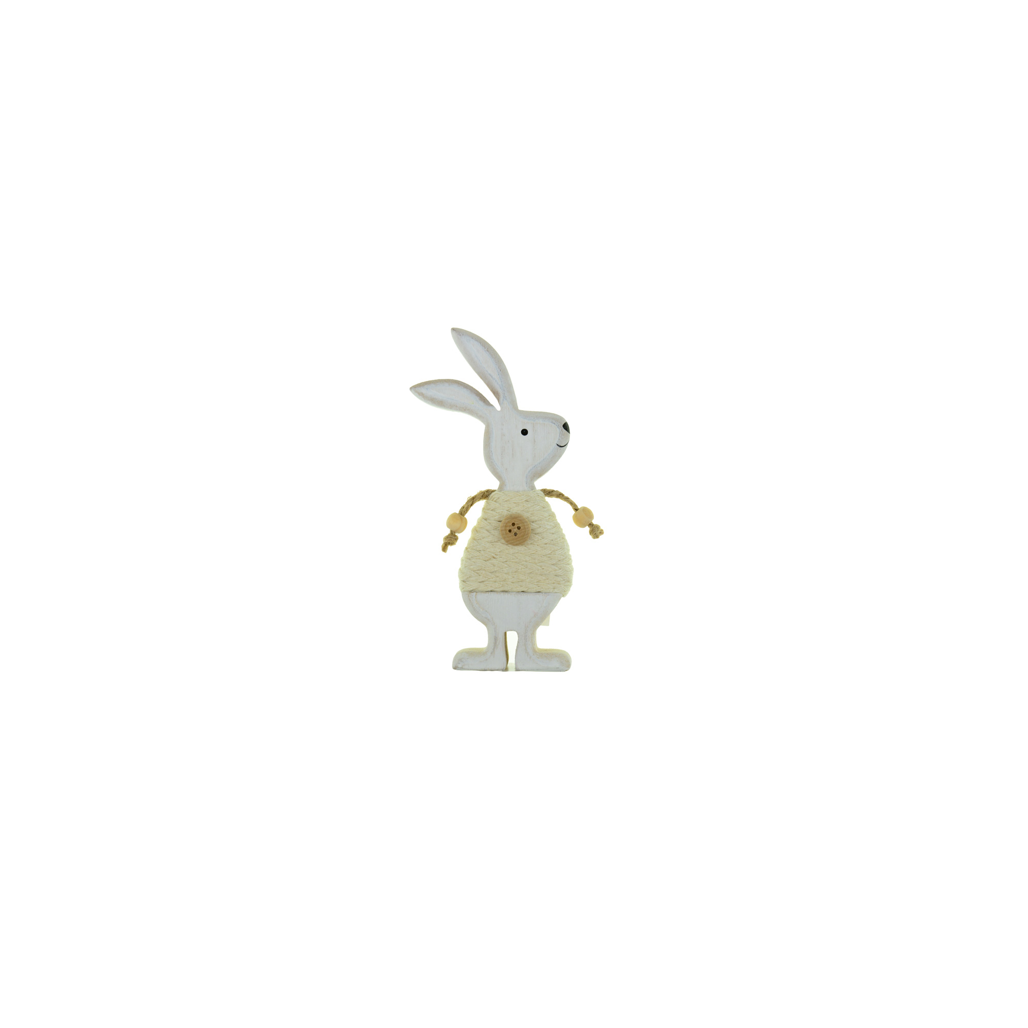 Figura nyúl fa álló 14*8*2cm fehér