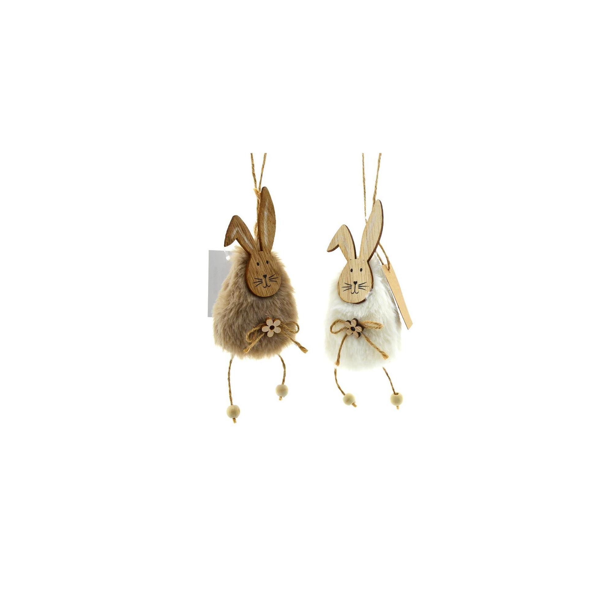 Figura nyuszi fa/plüss akasztós 11cm 2 féle