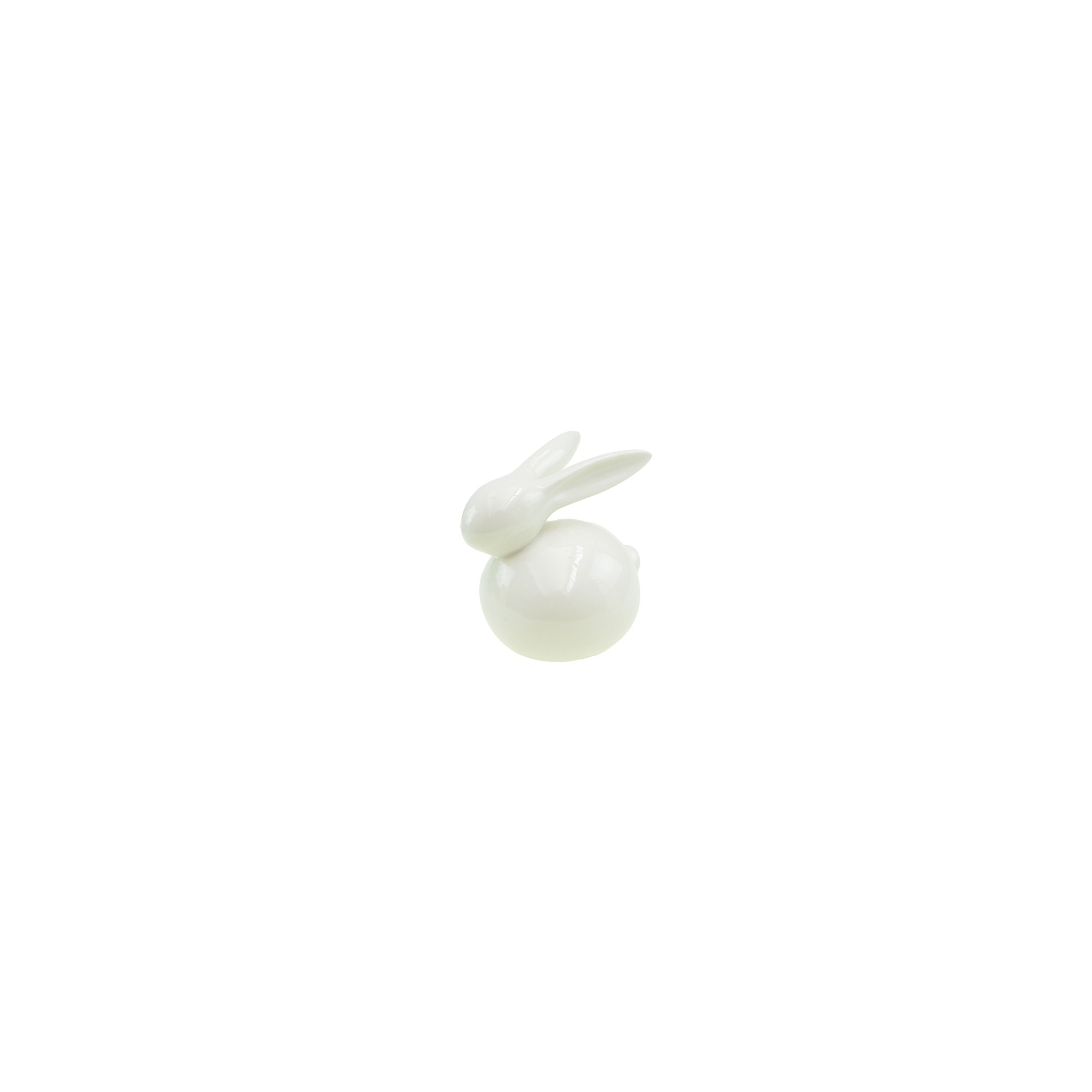 Figura nyuszi kerámia 16*9.5*15.5cm fehér