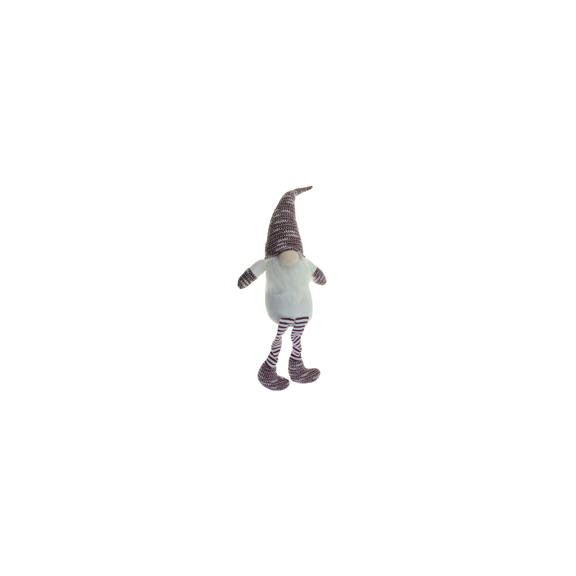 Figura Orrmanó textil kötött sapkában 65CM lógólábú lila/fehér