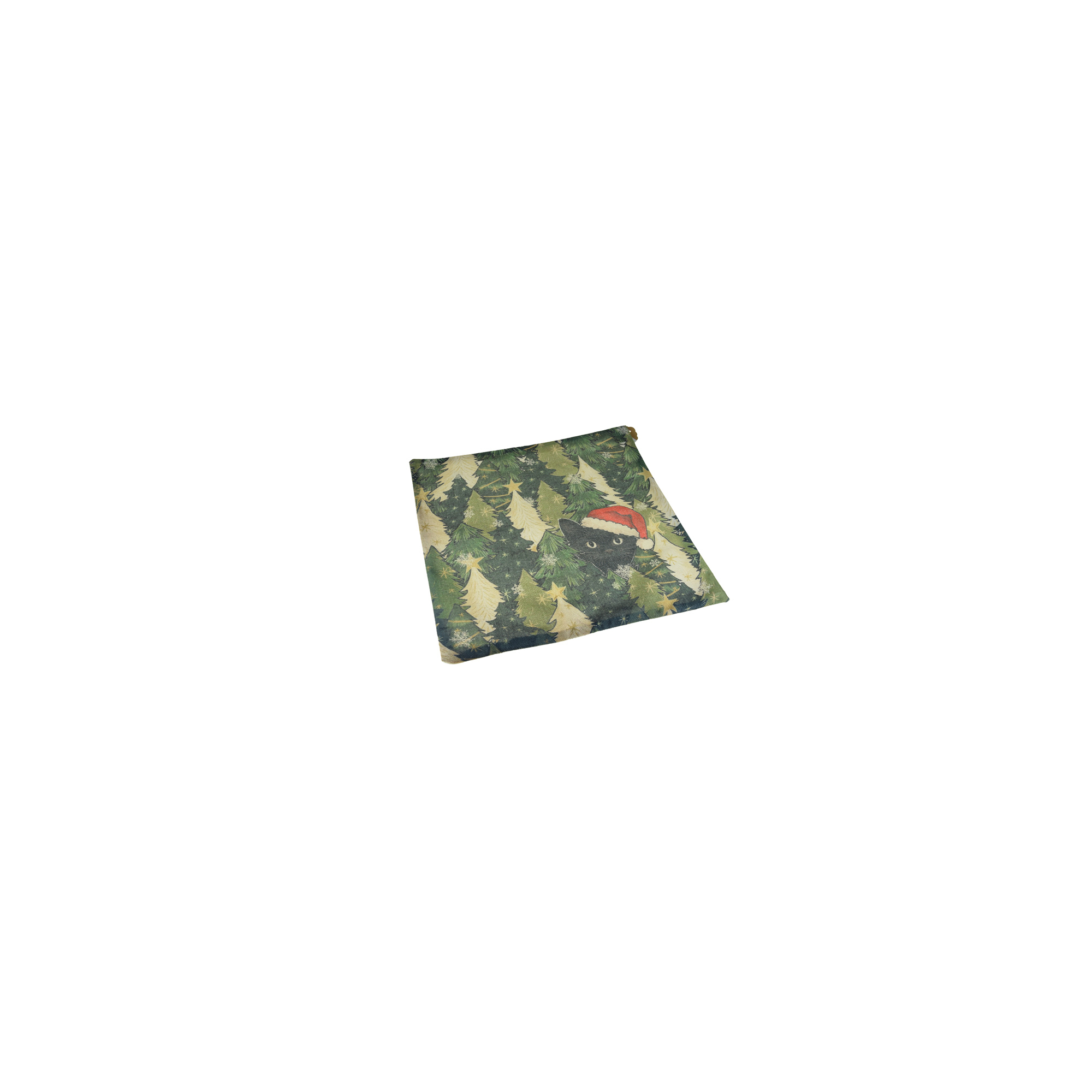 Párnahuzat textil cicás 40*40cm zöld