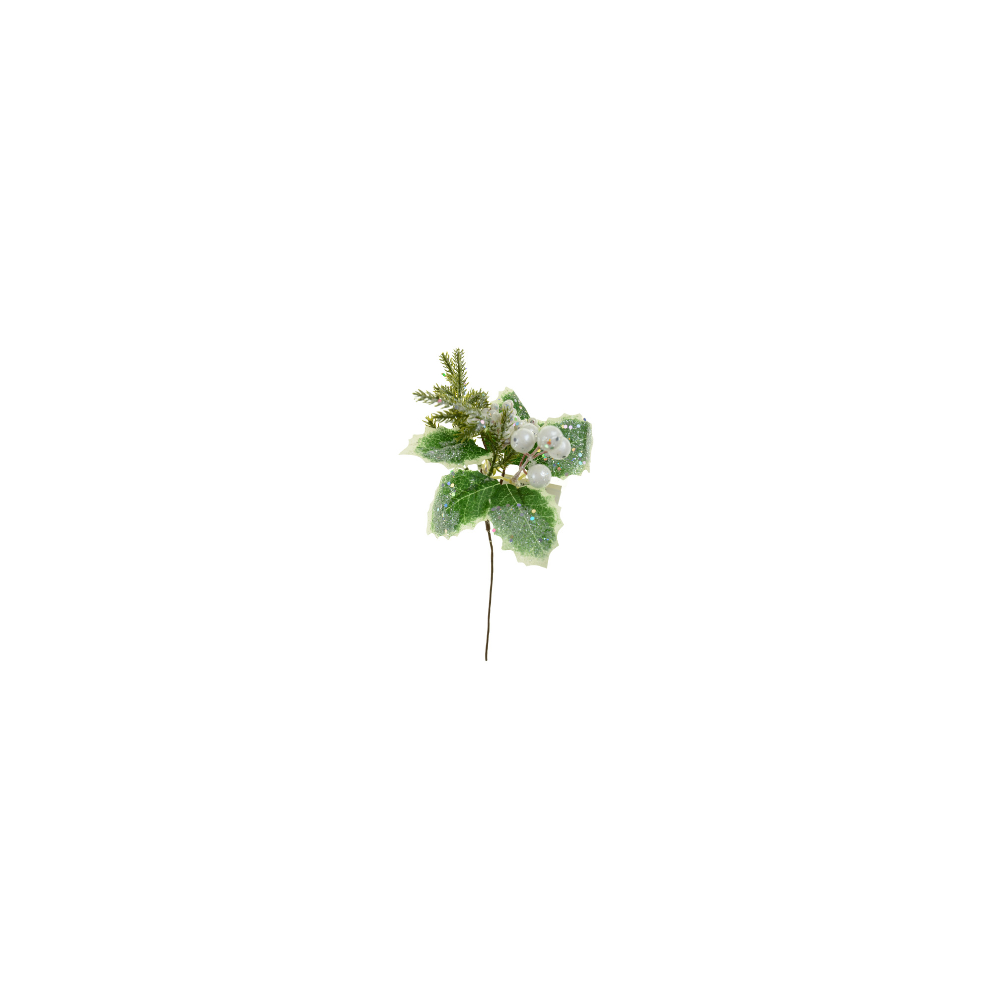 Pick ág 28CM bogyókkal zöld/fehér